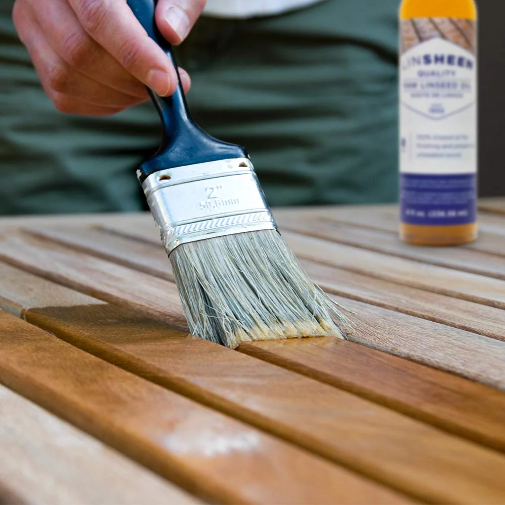 LinSheen Raw Linseed Oil – Flaxseed Wood Treatment Conditioner to Rejuvenate, Restore and Condition Wood Patio Furniture, Decks to Kitchen Cutting Boards, 32 oz Bottle - Image 3