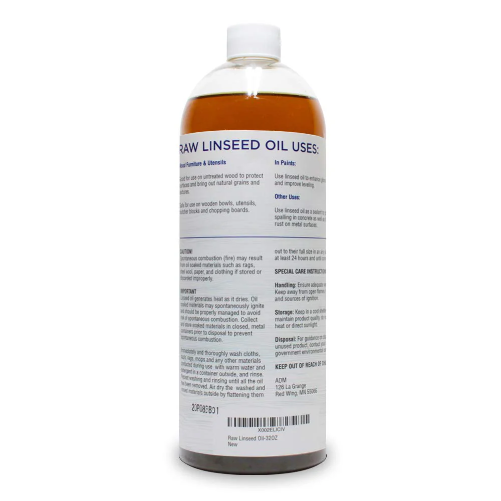 LinSheen Raw Linseed Oil – Flaxseed Wood Treatment Conditioner to Rejuvenate, Restore and Condition Wood Patio Furniture, Decks to Kitchen Cutting Boards, 32 oz Bottle - Image 4