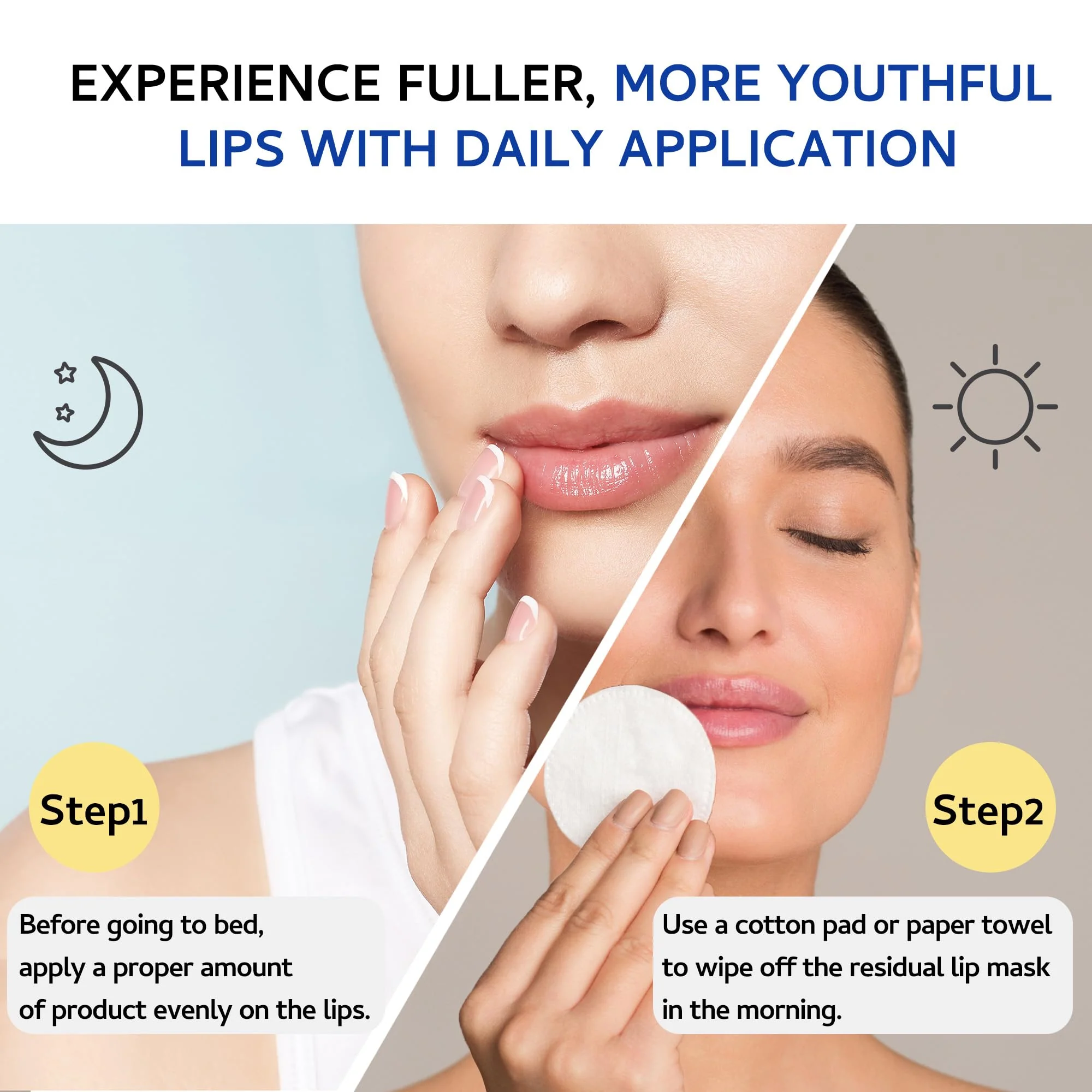 Lip Sleeping Mask (20g), Collagen Lip Mask Overnight, Lip Plumper with Hyaluronic Acid, Peptide Complex Lip Balm for Lip Wrinkle Repair and Plumping, Natural Hydration for Smooth Lips - Image 4