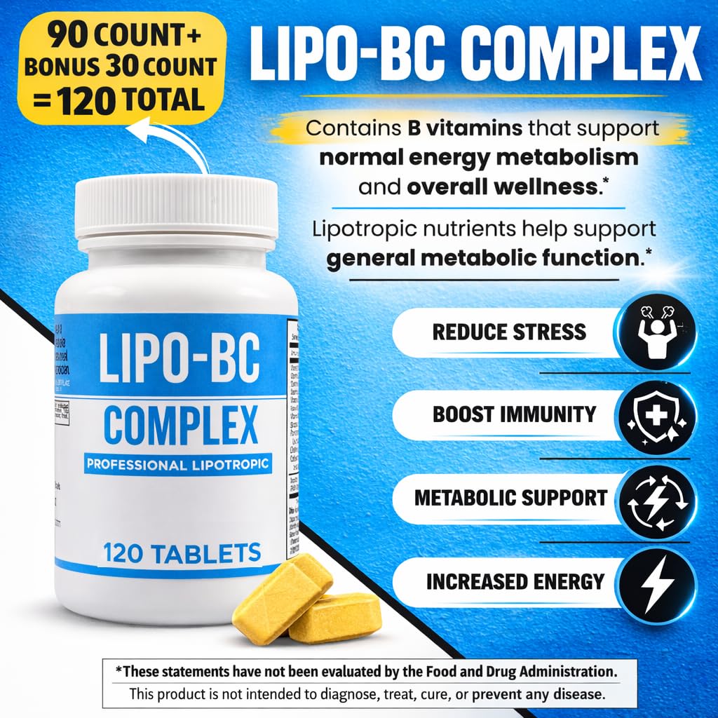 Lipo BC, Lipo B-Complex 90 Tablets. New Label with Best by Date, Same Formula. - Image 5