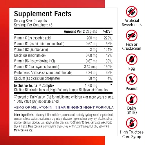 Lipo Flavonoid Day & Night Combo Kit, Tinnitus Relief for Ringing Ears, Lipo Flavonoid Plus & Lipo Flavonoid Night with Melatonin & Vitamin C, 90 Caplets - Image 3