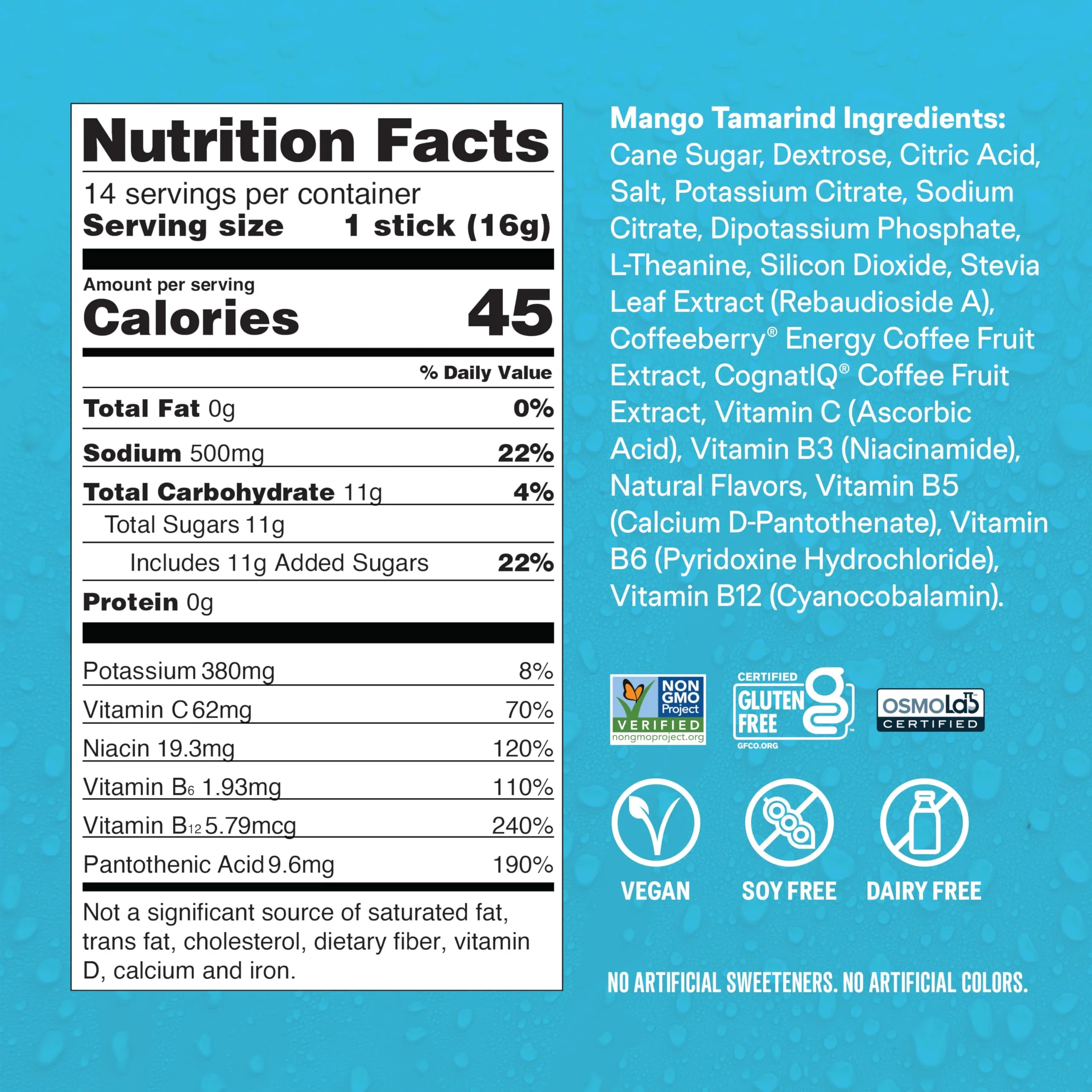 Liquid I.V.® Hydration Multiplier +Energy - Mango Tamarind | Electrolyte Powder Drink Mix | 1 Pack (14 Servings) - Image 6