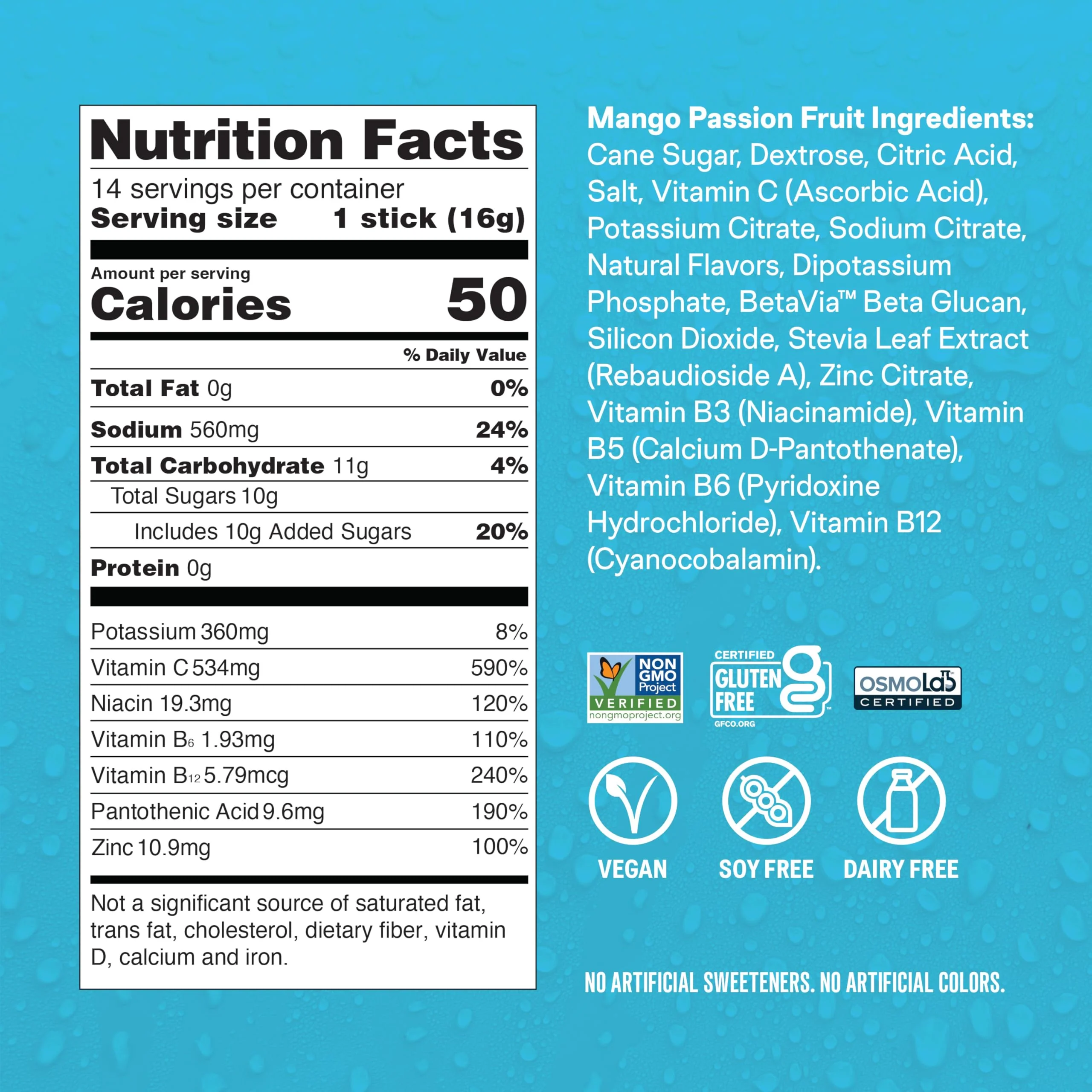 Liquid I.V.® Hydration Multiplier +Immune Support - Mango Passionfruit | Electrolyte Powder Drink Mix | 1 Pack (14 Servings) - Image 6