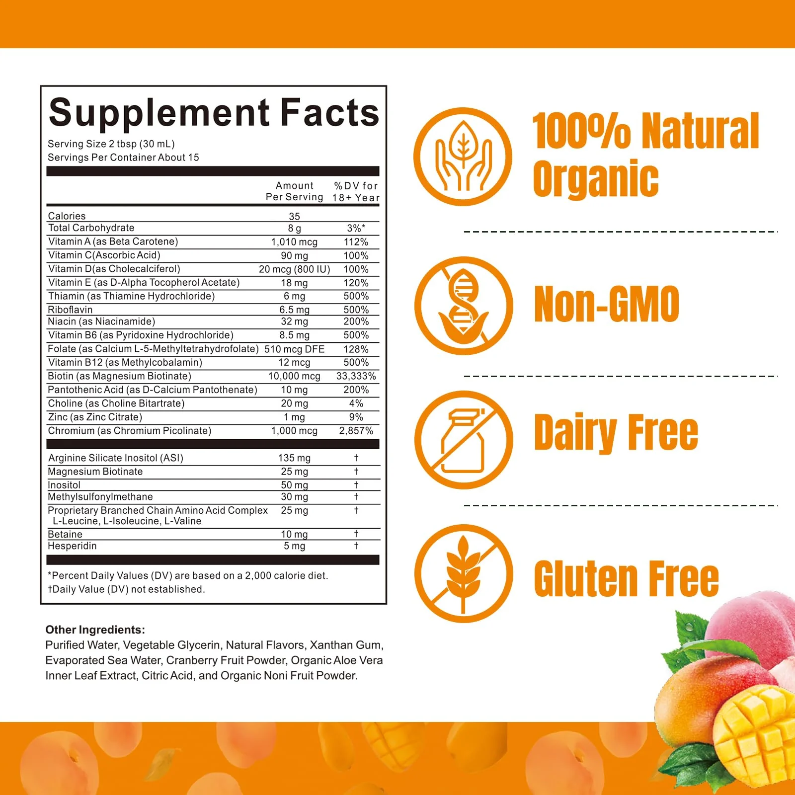Liquid Multivitamin for Hair Growth | Biotin 10000mcg | Hair & Skin Support Supplement | Clinically Tested for Thicker Hair & Skin Elasticity | Suitable for Women & Men, Ages 18+ | 15.22 Fl Oz (1) - Image 6