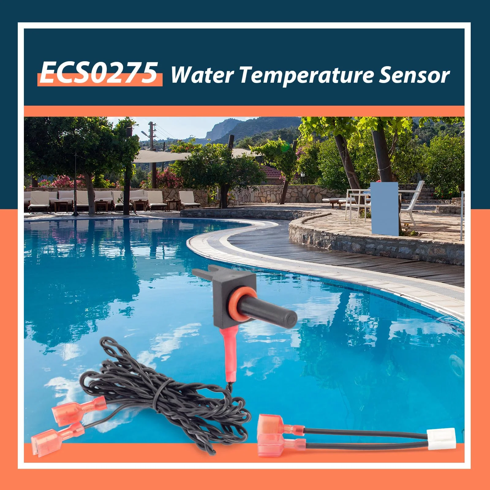 Lisnhlin ECS0275 Water Temperature Sensor Compatible with AquaCal Pool Heater Heat Pump, 10K RT Angle Water Temperature Sensor Rreplace STK0127 - Image 8