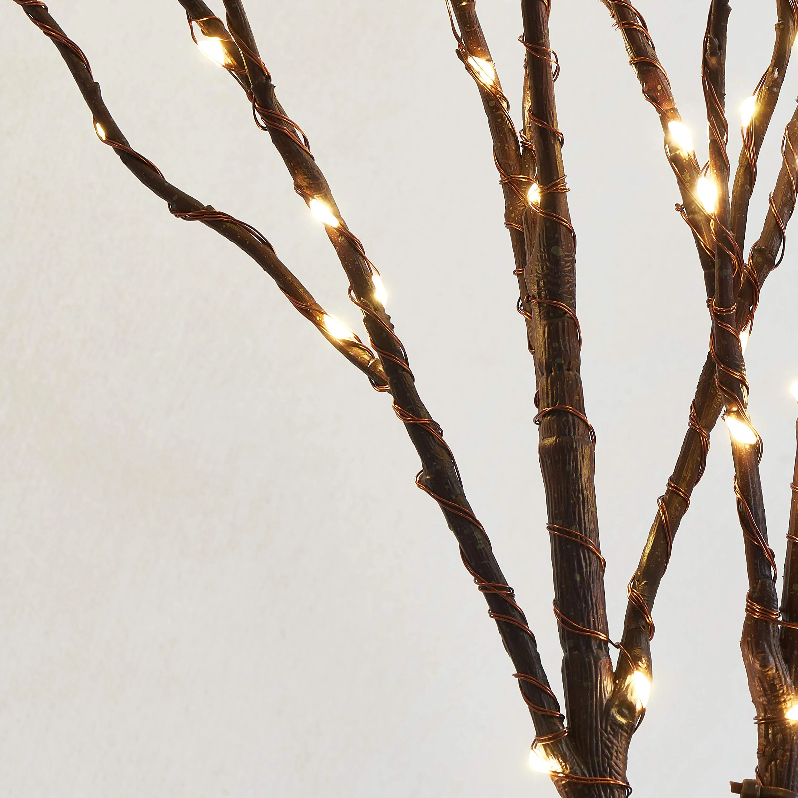 LITBLOOM Lighted Brown Willow Branches 32IN 100 LED with Timer Battery Operated, Tree Branch with Warm White Lights for Holiday Christmas Decoration Indoor Outdoor Use - Image 2