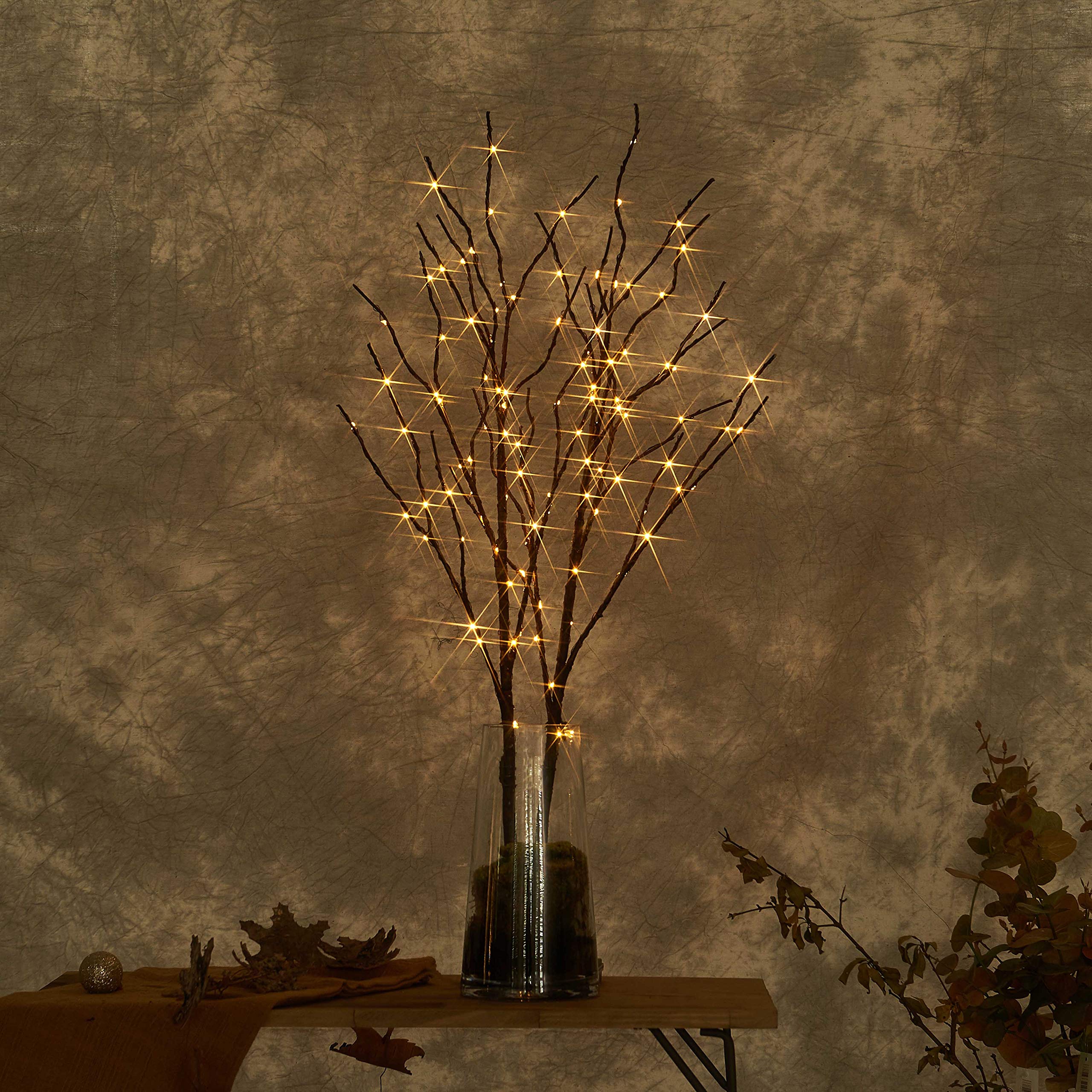 LITBLOOM Lighted Brown Willow Branches 32IN 100 LED with Timer Battery Operated, Tree Branch with Warm White Lights for Holiday Christmas Decoration Indoor Outdoor Use - Image 6