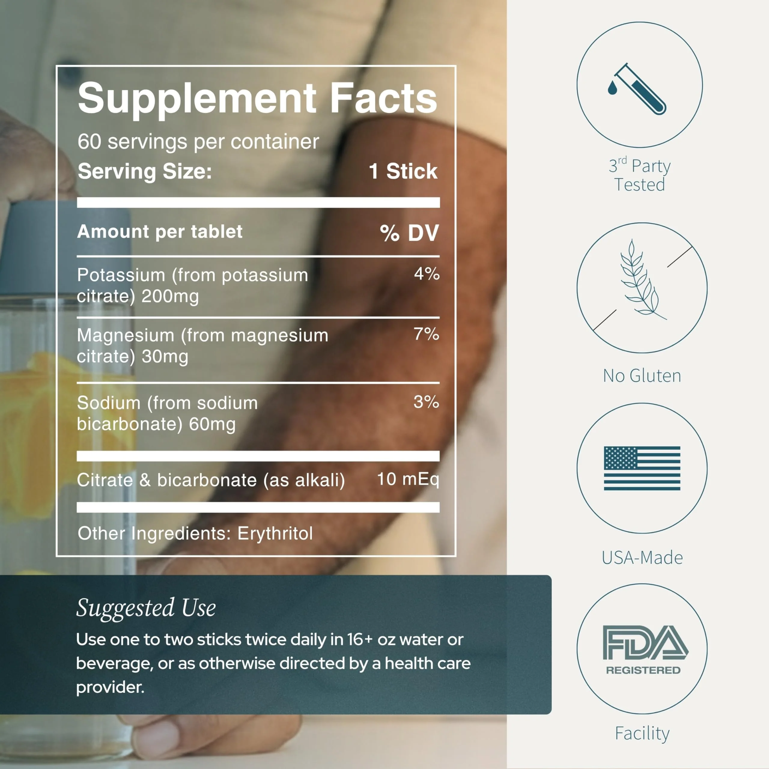 LithoLyte 10mEq | Water & Beverage Enhancer for Kidney Health | Citrate & Electrolytes for Kidney Protection | Science-Based Support Beyond Cleanse, Detox, or Stone Dissolver Supplements | 60 Sticks - Image 2