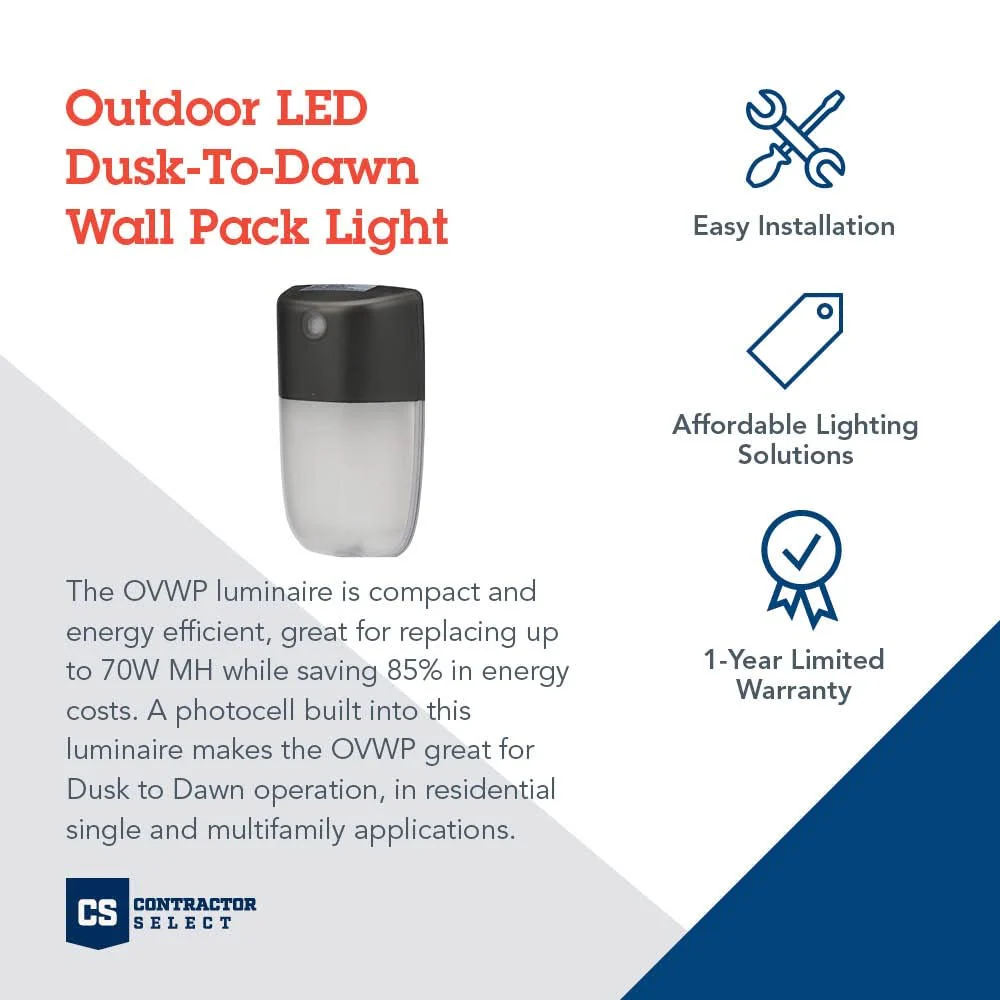 Lithonia Lighting OVWP LED 40K 120 PE DDB M4 Outdoor OVWP LED Dusk-to-Dawn Wall Sconce in Bronze, 14 Watts, 1240 Lumens - Image 12