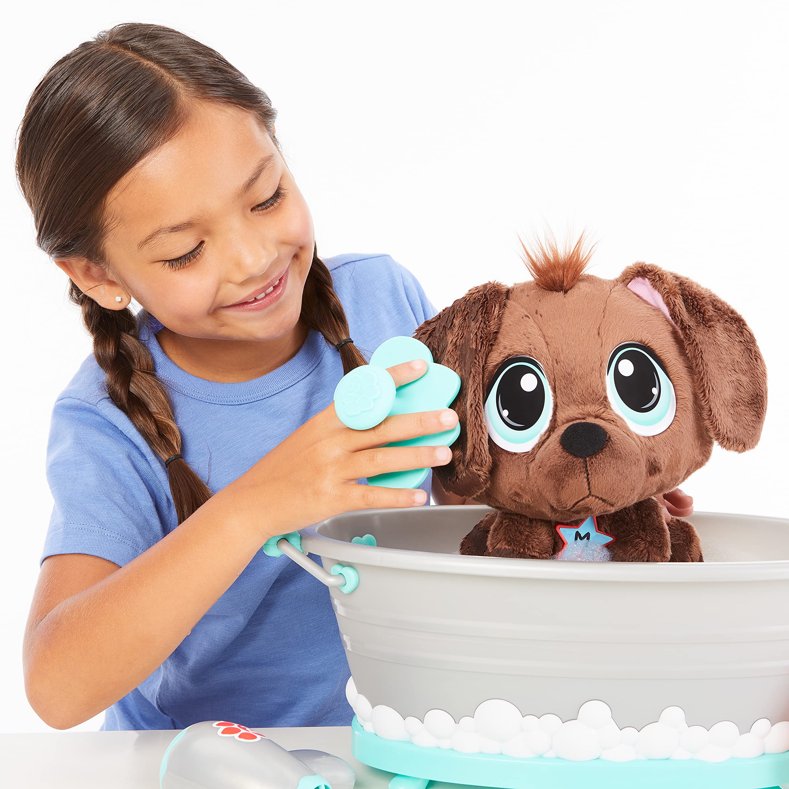 Little Tikes Rescue Tales Scrub 'n Groom Bathtub Playset w/Chocolate Lab Plush Pet Toy, Multicolor - Image 3