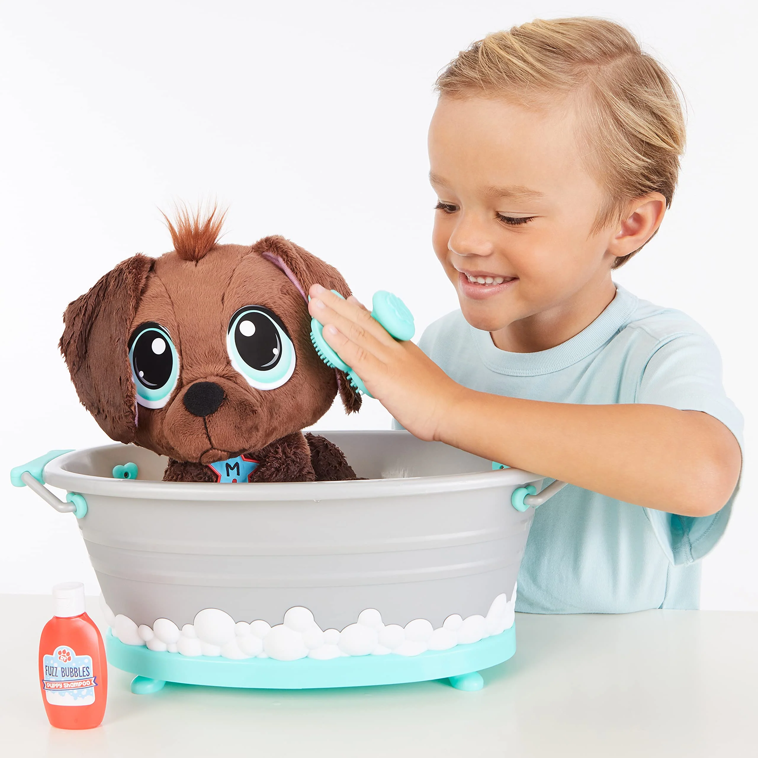 Little Tikes Rescue Tales Scrub 'n Groom Bathtub Playset w/Chocolate Lab Plush Pet Toy, Multicolor - Image 4