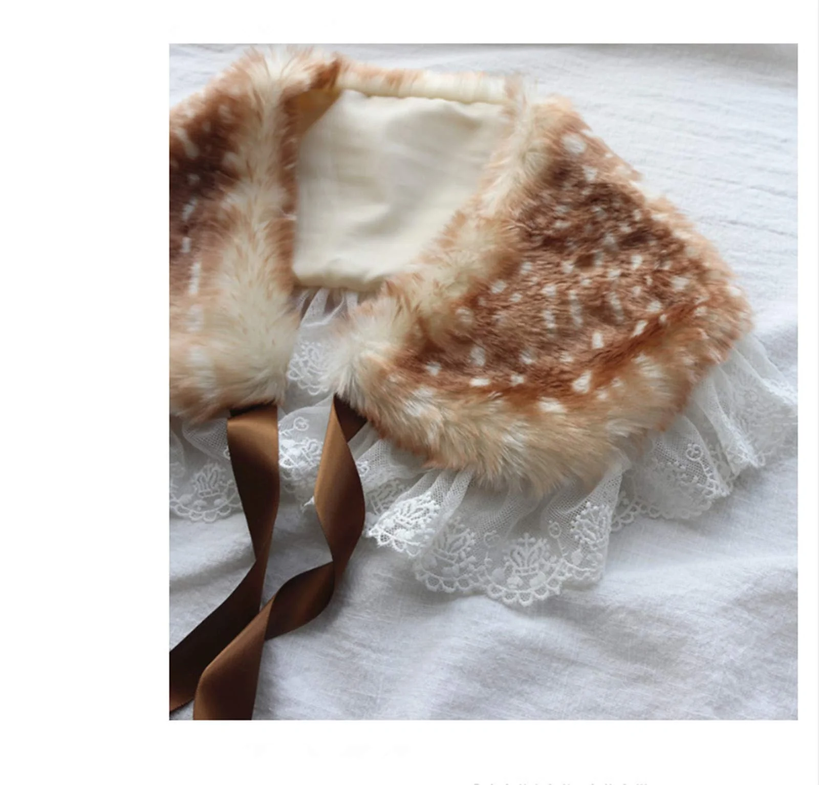 LittleLuluda Antlers Reindeer Headband Tail Set with Shawl for Christmas Halloween Cosplay Party - Image 4