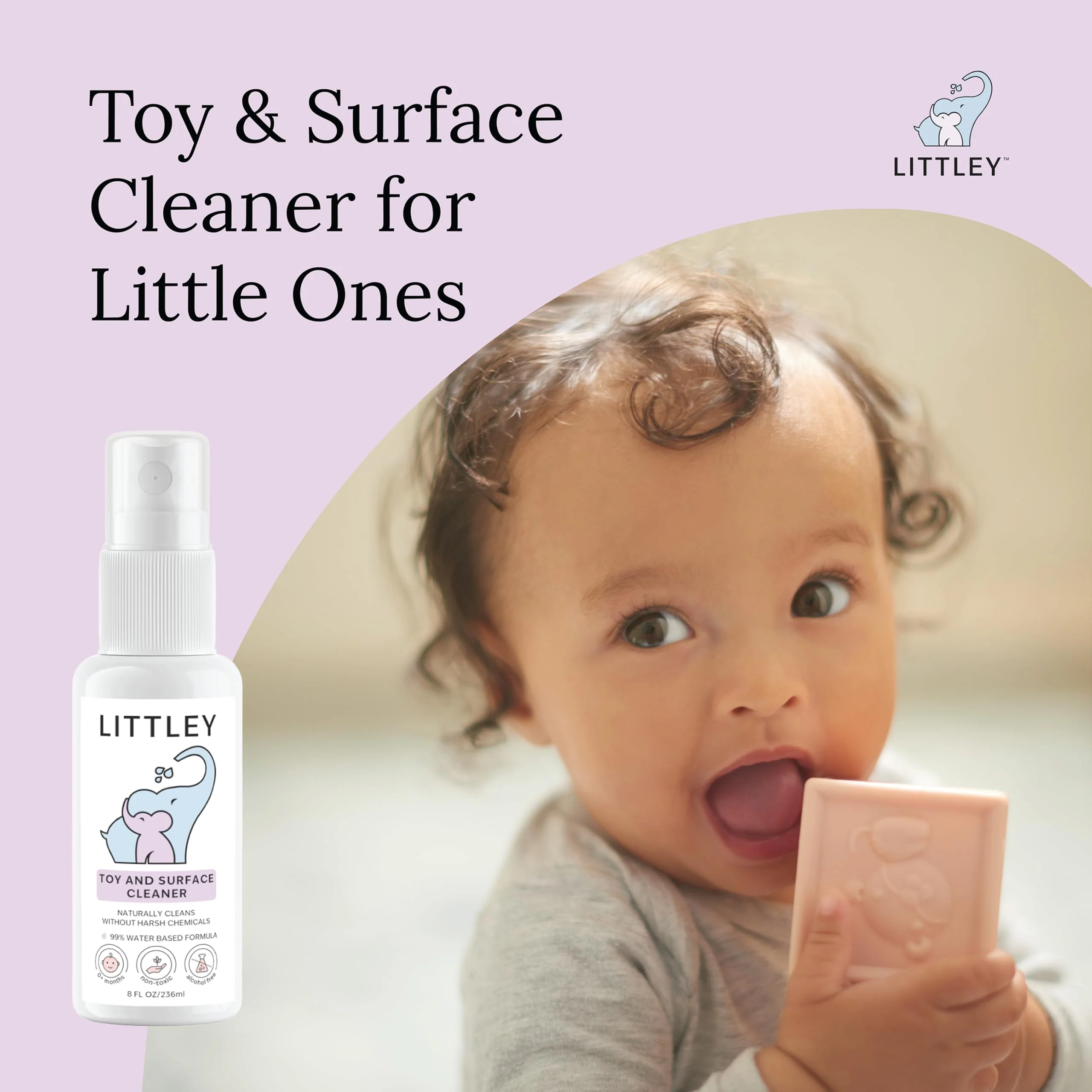 Littley Toy & Surface Cleaner | 16 oz | Alcohol-Free HOCl Spray for Baby Toys & High-Touch Surfaces | Fragrance-Free Formula | Gentle Cleaning for Everyday Messes - Image 9