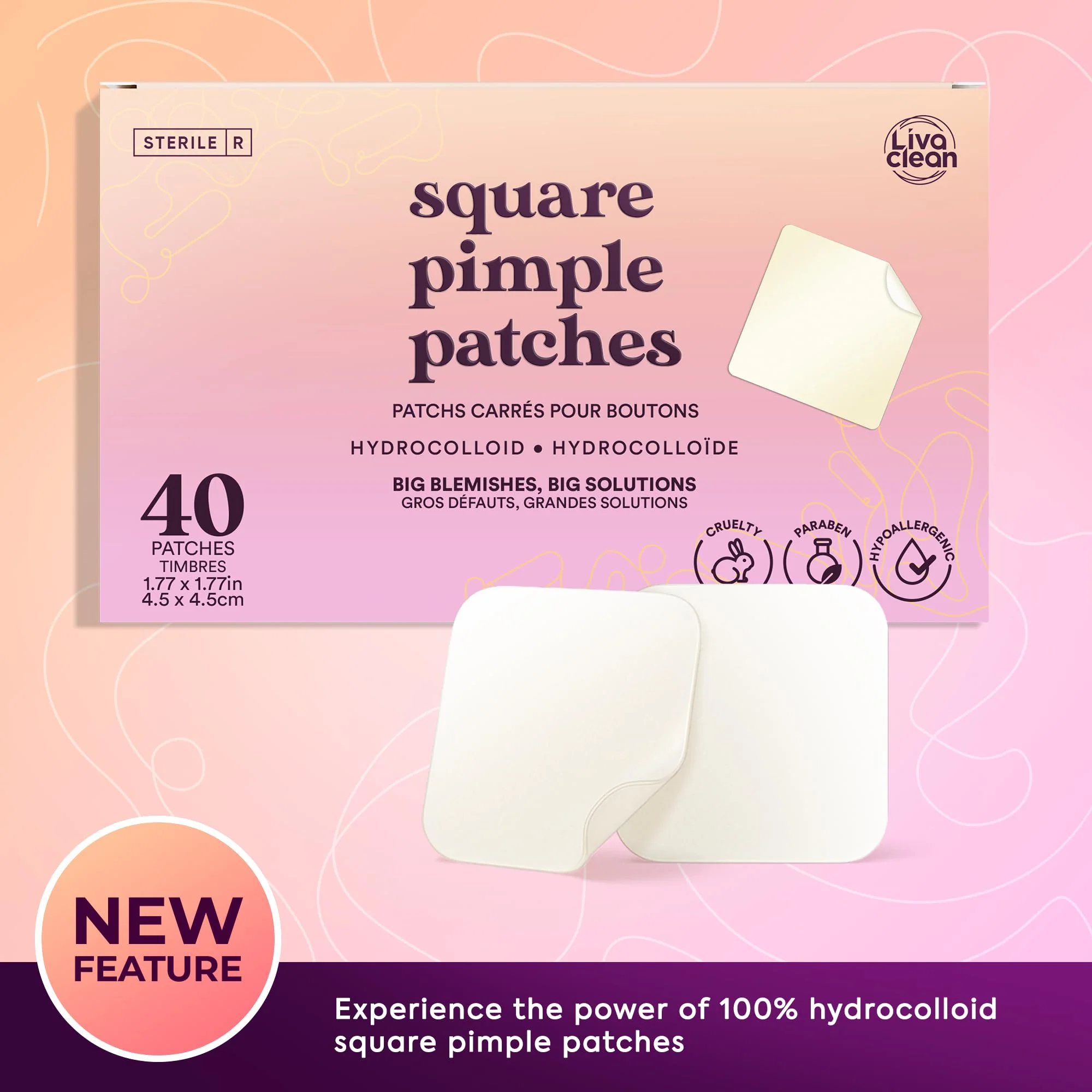 Livaclean 40CT Large Pimple Patches for Face - Big Pimple Patches Large Hydrocolloid Patch for Blemishes - Body Nose Forehead Chin Acne Patch - XL Zit Stickers - Image 6