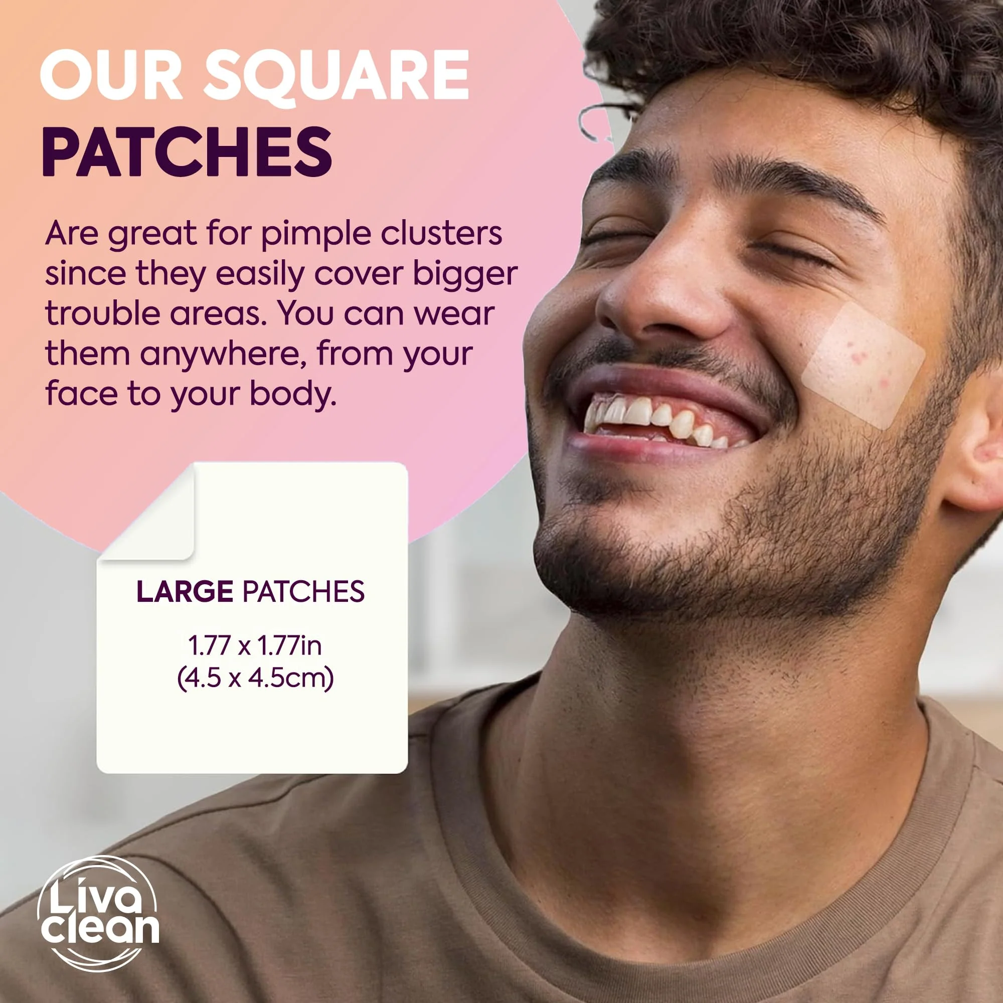 Livaclean 40CT Large Pimple Patches for Face - Big Pimple Patches Large Hydrocolloid Patch for Blemishes - Body Nose Forehead Chin Acne Patch - XL Zit Stickers - Image 7