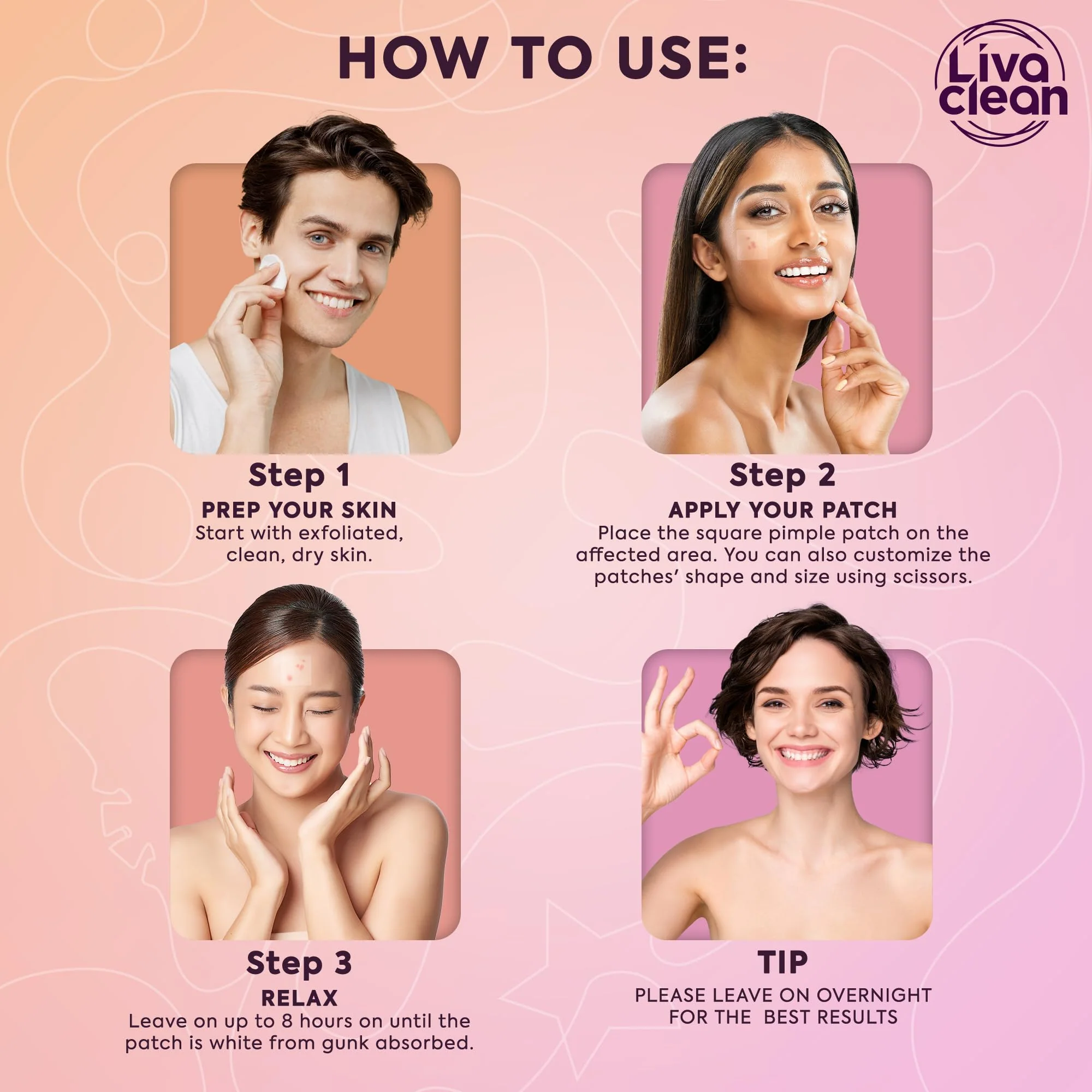 Livaclean 40CT Large Pimple Patches for Face - Big Pimple Patches Large Hydrocolloid Patch for Blemishes - Body Nose Forehead Chin Acne Patch - XL Zit Stickers - Image 8