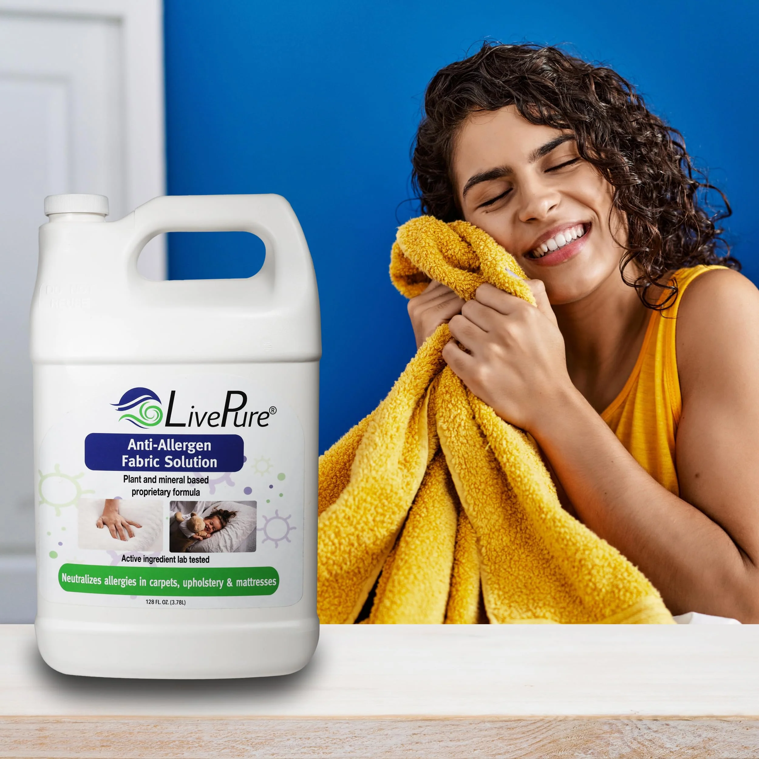 LivePure Anti-Allergen 128 OZ Fabric Spray for Household Surfaces. Plant-Based Allergy Spray for Dust Mites and Pet Dander. Fragrance Free - Image 2