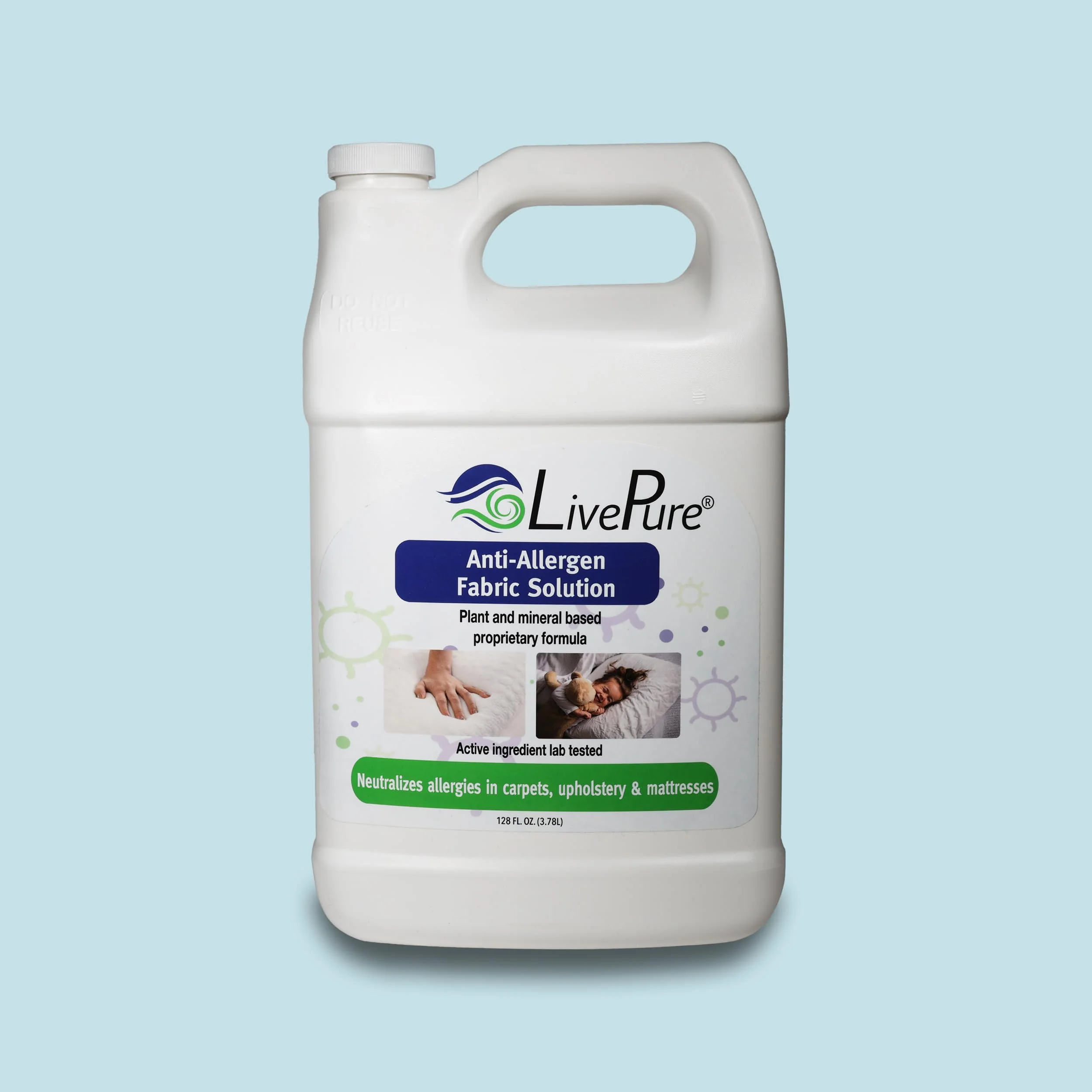 LivePure Anti-Allergen 128 OZ Fabric Spray for Household Surfaces. Plant-Based Allergy Spray for Dust Mites and Pet Dander. Fragrance Free - Image 6