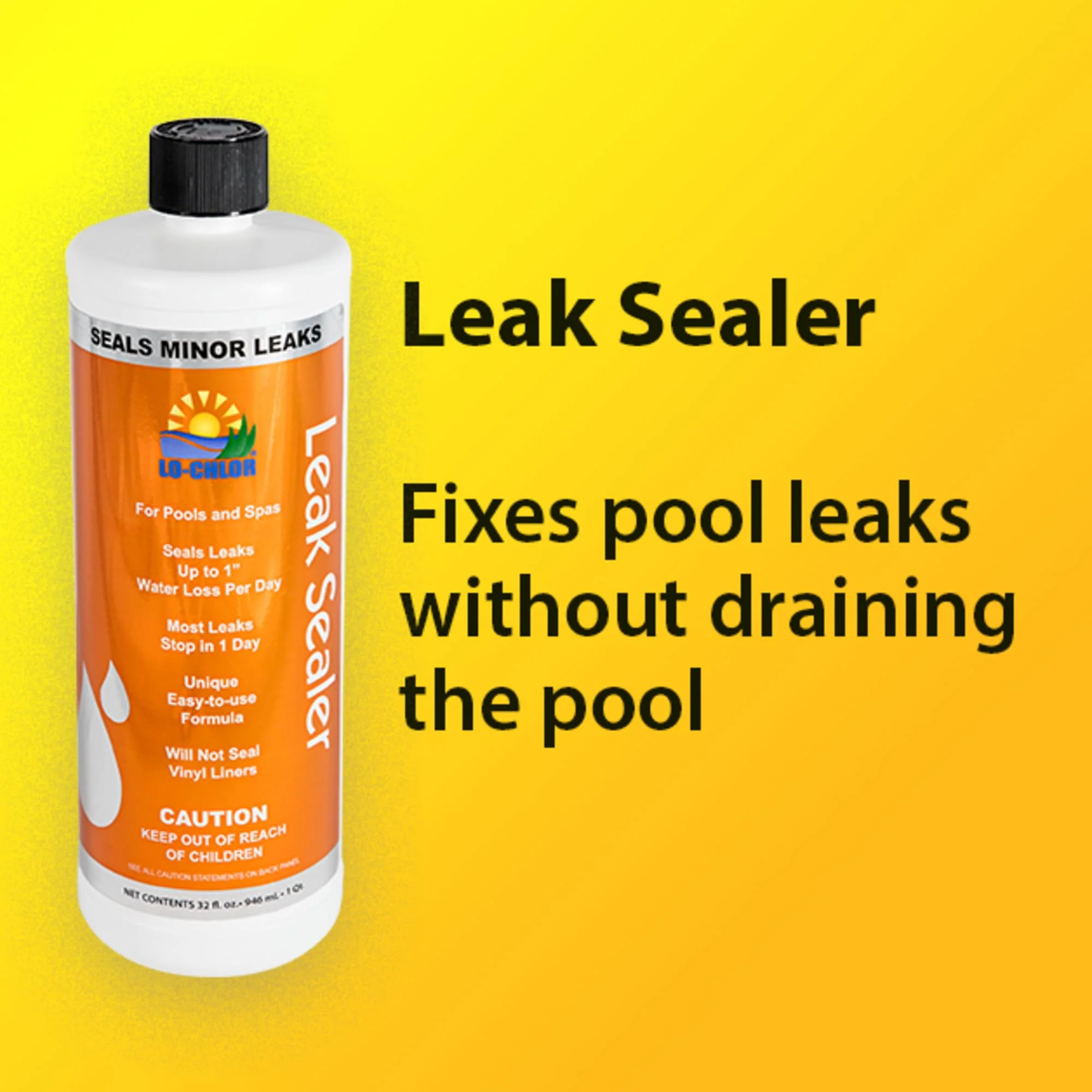 Lo-Chlor Leak Sealer - No Need to Drain Pool Water, Easily Fix a Leak Pool Leak Sealer - Hot Tub Leak Sealer Works in 24 Hours to Fix a Leak Spa and Hot Tub, Fast Acting Pool Leak Repair (32oz) - Image 4