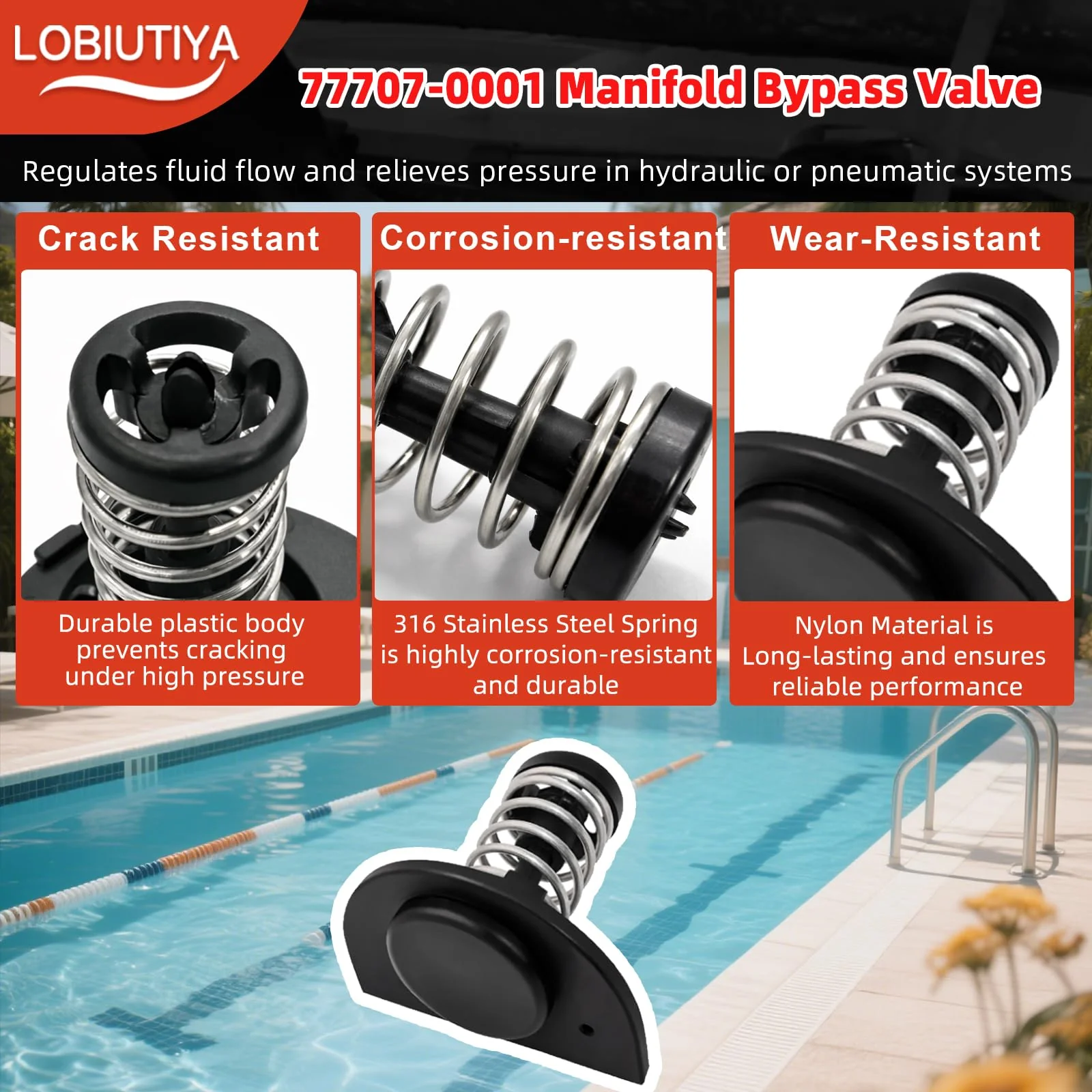 LOBIUTIYA 77707-0010 Thermal Regulator and 77707-0001 Manifold Bypass Valve Kit Compatible with MasterTemp 400 250 200 300 333 and Sta-Rite Pool and Pool Heaters, 38000-0007S Thermal Regulator kit - Image 7
