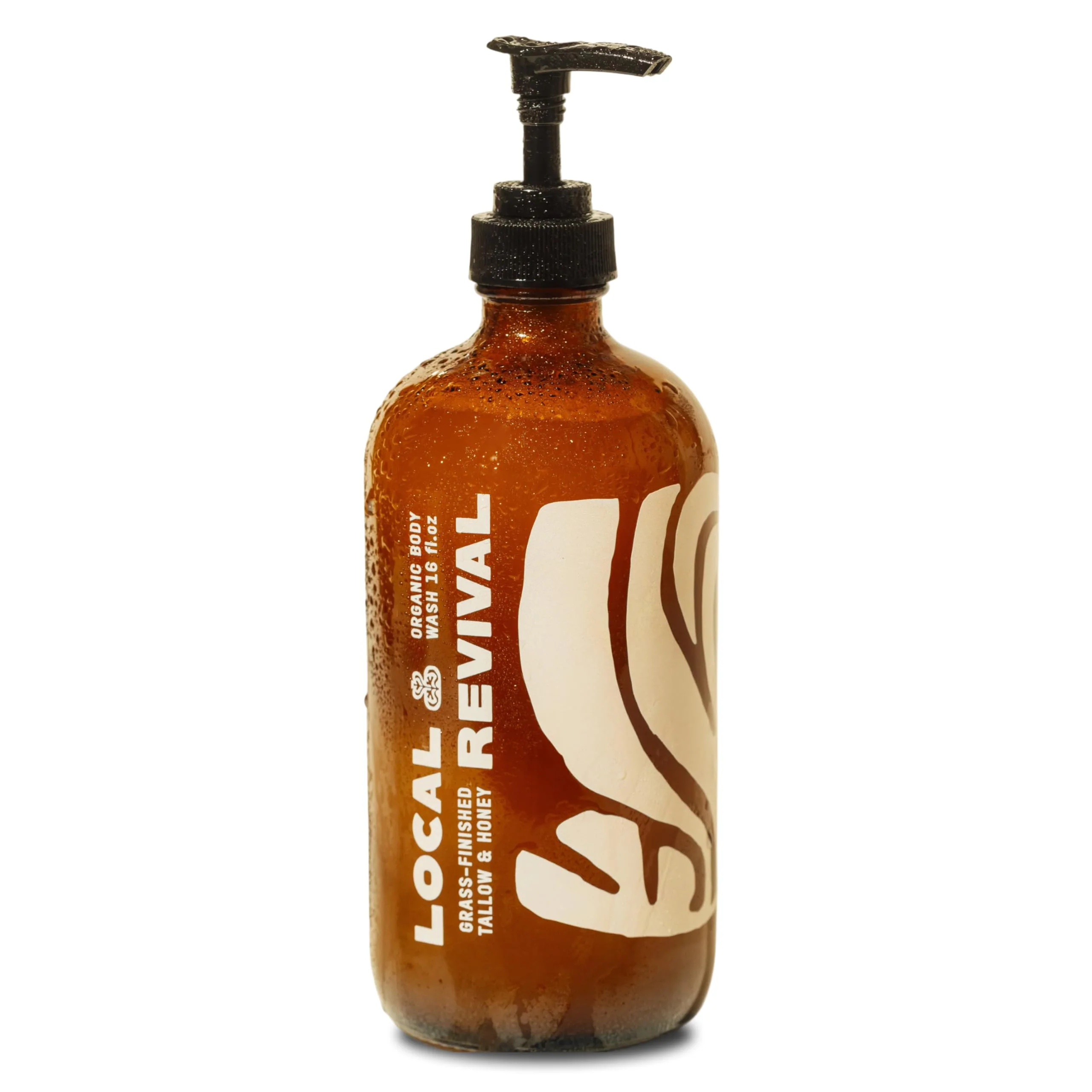 Local Revival Tallow and Honey Body Wash - Unscented - Beef Tallow with Honey, Olive Oil, Shea Butter and Jojoba Oil - Moisturizing Body Wash for Men and Women, 16oz