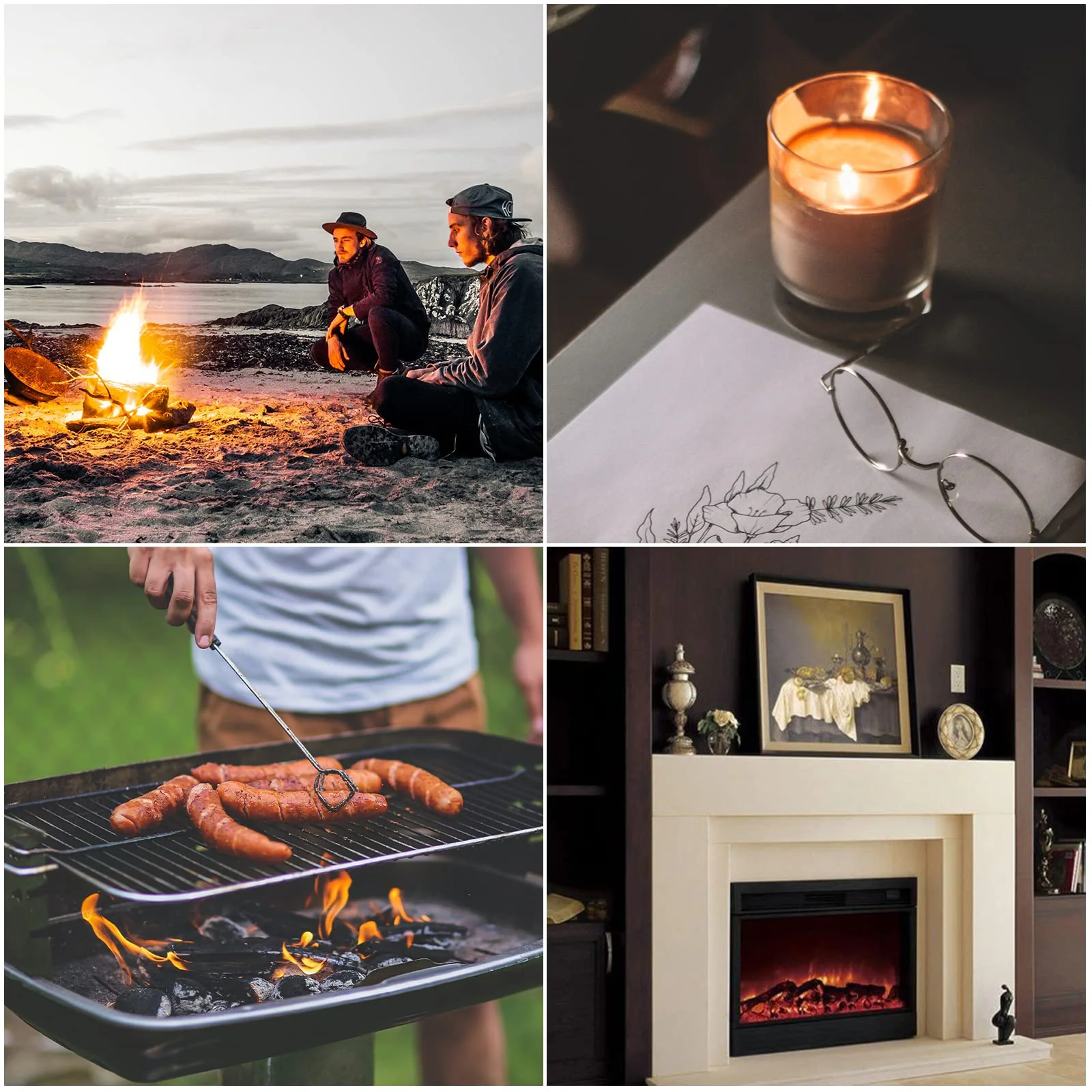 Long Grill Lighter,Refillable Butane,Windproof Flexible with Visual Fuel Window for Candles Grill BBQ Fireplaces Kitchen Camping(Butane Gas Not Included) - Image 3