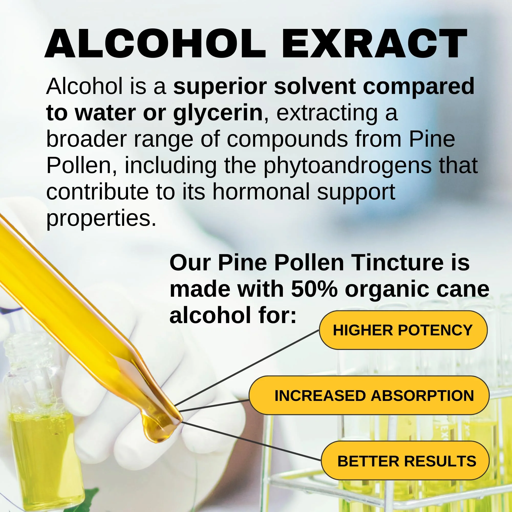Lost Empire Herbs Pine Pollen Tincture Pine Pollen Liquid Extract for Testosterone - Alcohol Tincture is Superior for Better Absorption, 3rd Party Lab Tested (2 Ounce) - Image 3