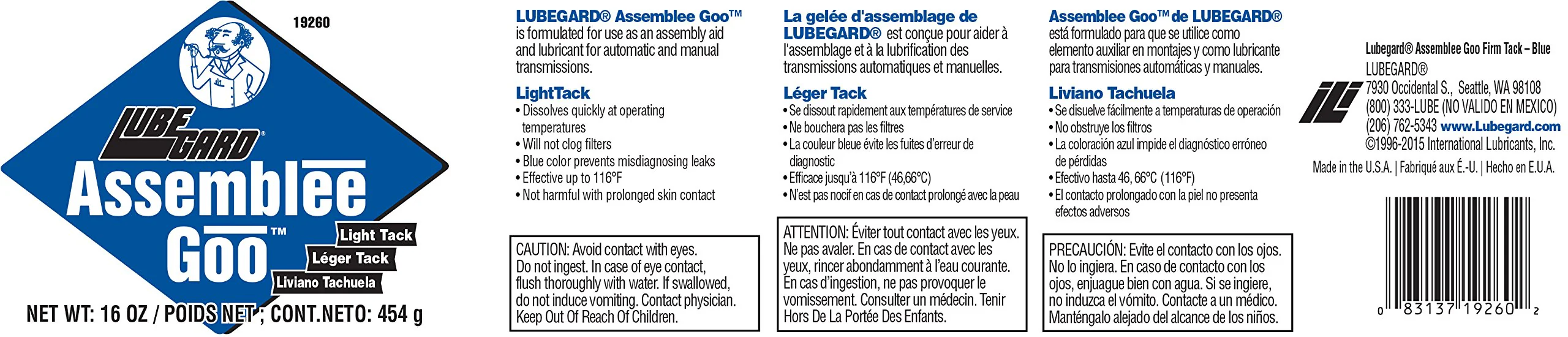 Lubegard 19260 Assemblee Goo, Blue, Light Tack Lubricant, 16 oz. - Image 4