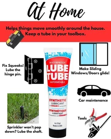 LubeTube 4oz (2-Pack) Multipurpose Synthetic Grease for Pool Equipment, Plumbing Fixtures, RV Toilets, Marine Systems, Machinery & Household Use – PFAS-Free, Food-Grade, Ceramic-Enhanced – Made in USA - Image 4