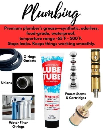 LubeTube 4oz (2-Pack) Multipurpose Synthetic Grease for Pool Equipment, Plumbing Fixtures, RV Toilets, Marine Systems, Machinery & Household Use – PFAS-Free, Food-Grade, Ceramic-Enhanced – Made in USA - Image 6