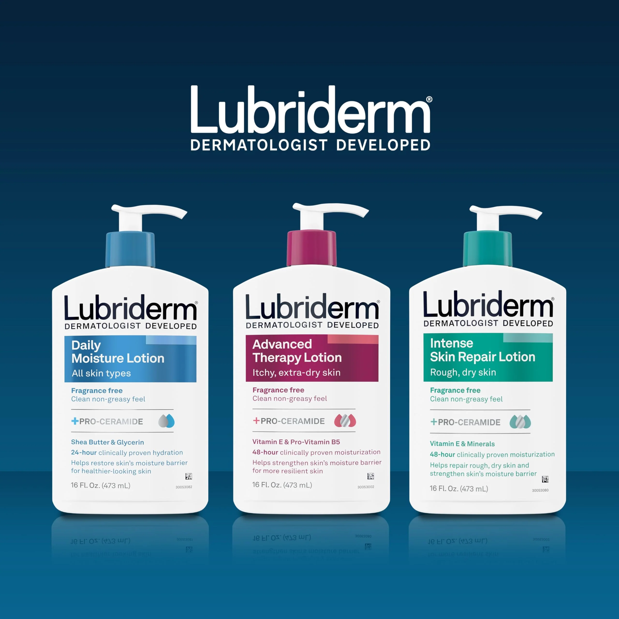 Lubriderm Daily Moisture Lotion + Pro-Ceramide with Shea Butter & Glycerin Helps Moisturize Dry Skin, Hydrating Face, Hand & Body Lotion, Light Scent, Non-Greasy, Twin Pack, 24 fl. oz, 2 Pack - Image 4