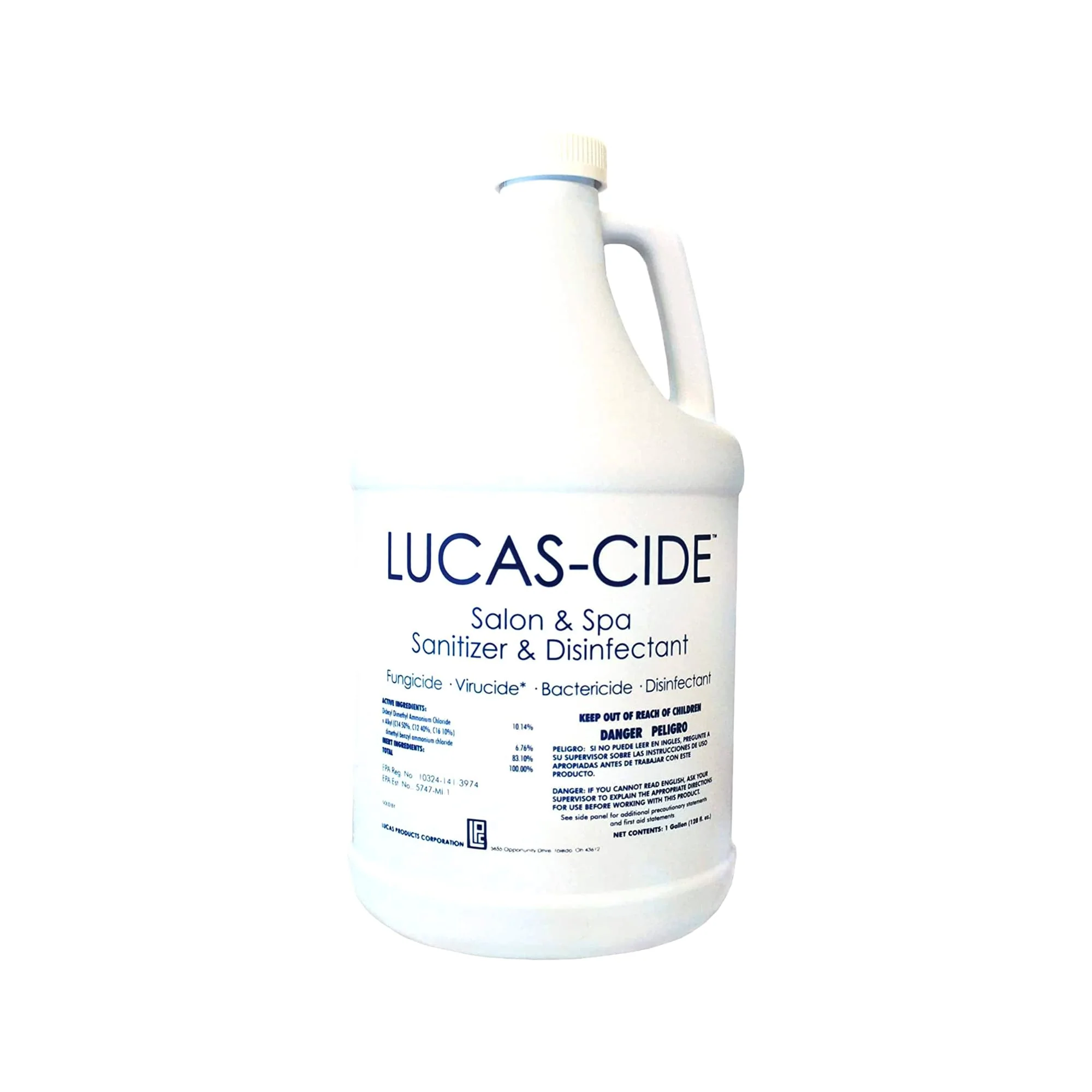LUCAS-CIDE Salon and Spa Disinfectant Multipurpose Surface Sanitizer, Hospital Grade, EPA Disinfectant Cleaning Supplies Solution 128 Fl Oz - Blue