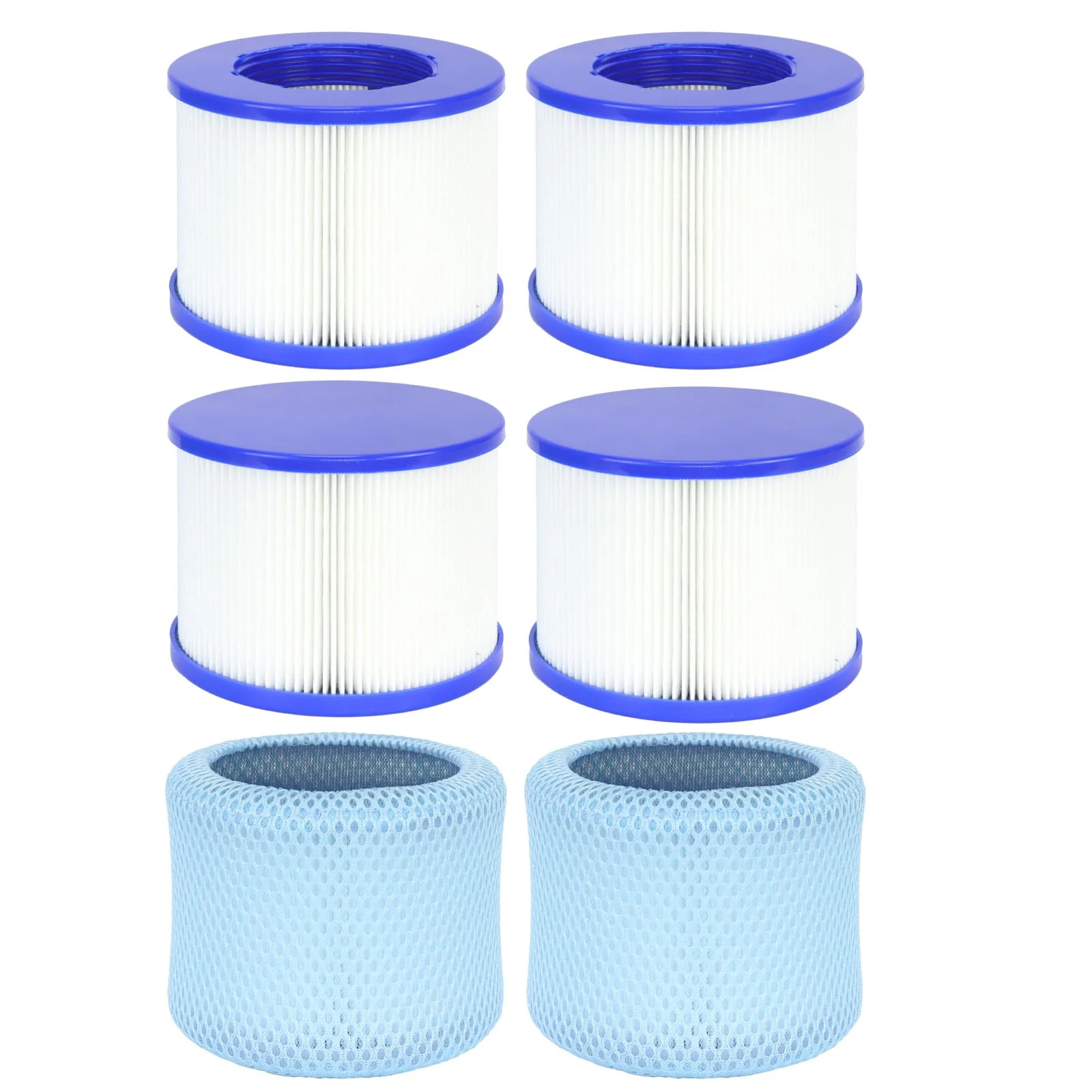 Lucasou 60% Denser Filter, High-Efficiency Screw-in Hot Tub spa Filters Replacement Compatible with All Relxtime, Aleko, Wejoy, Aquaspa Hot Tubs & Other Spas (4 Filters + 2 Filter Bags)