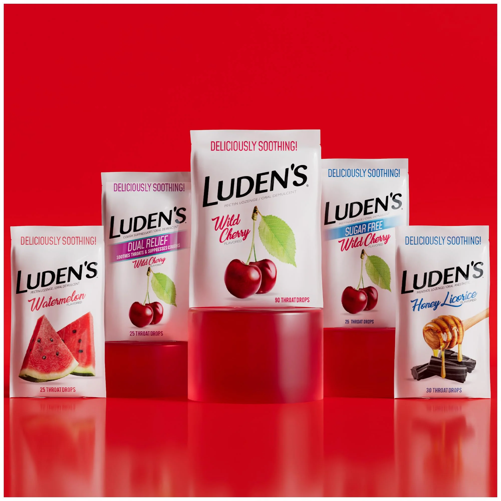 Luden's Sore Throat Relief Lozenges for Minor Everyday Irritation & Dry Mouth, Wild Cherry Flavored Drops, 90 Count, Pack of 2 - Image 6