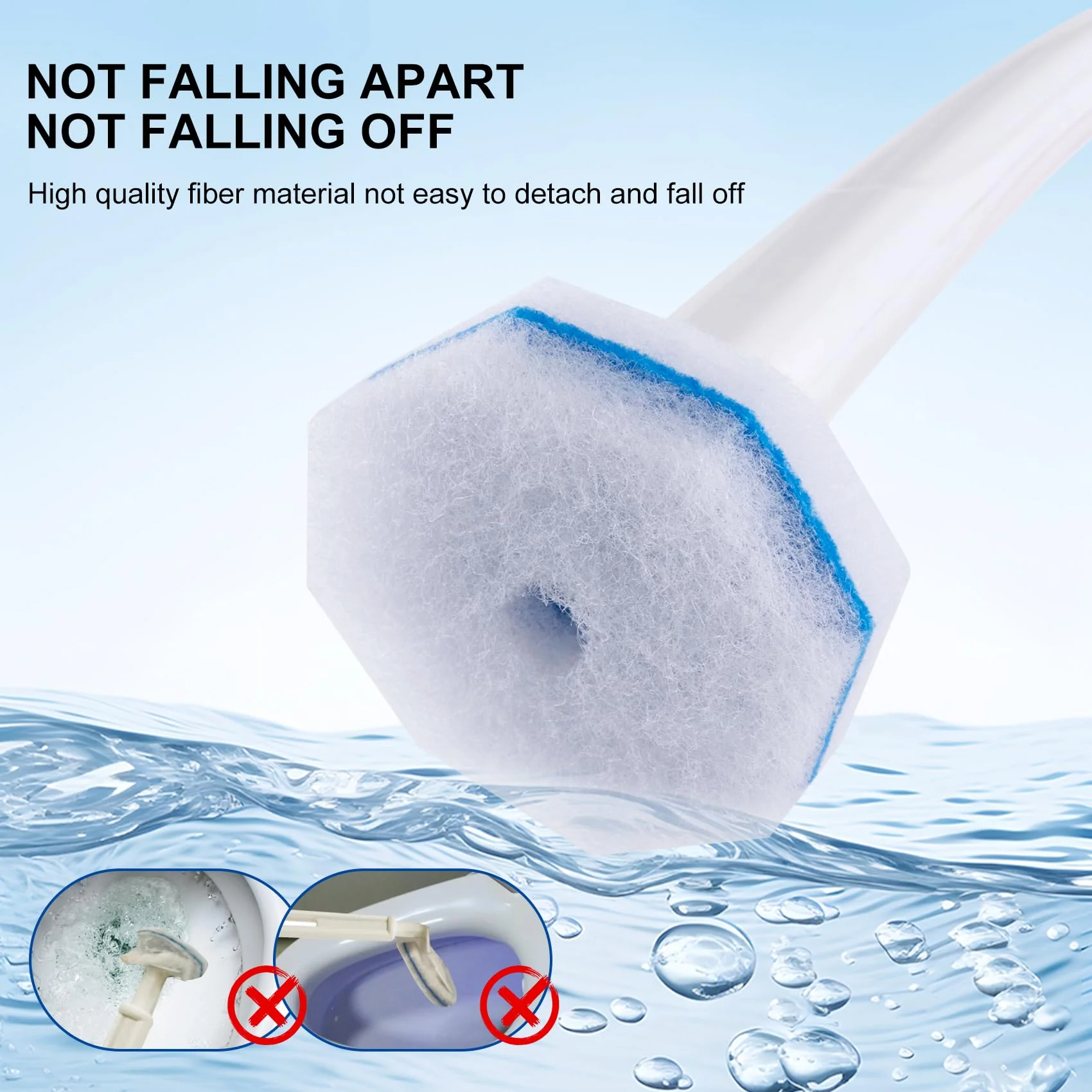 LufamlyGo Upgraded 60pcs Toilet Wand Refills fits Clorox Toilet Wand, Thickened Cleaning Layer, Won’t Fall Apart, Disposable Bathroom Cleaning Scrub Pads with Fresh Scent, for Home & Commercial Use - Image 5