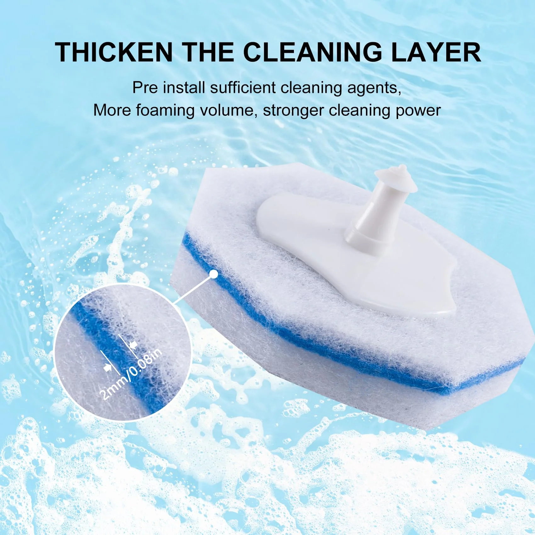 LufamlyGo Upgraded 60pcs Toilet Wand Refills fits Clorox Toilet Wand, Thickened Cleaning Layer, Won’t Fall Apart, Disposable Bathroom Cleaning Scrub Pads with Fresh Scent, for Home & Commercial Use - Image 6