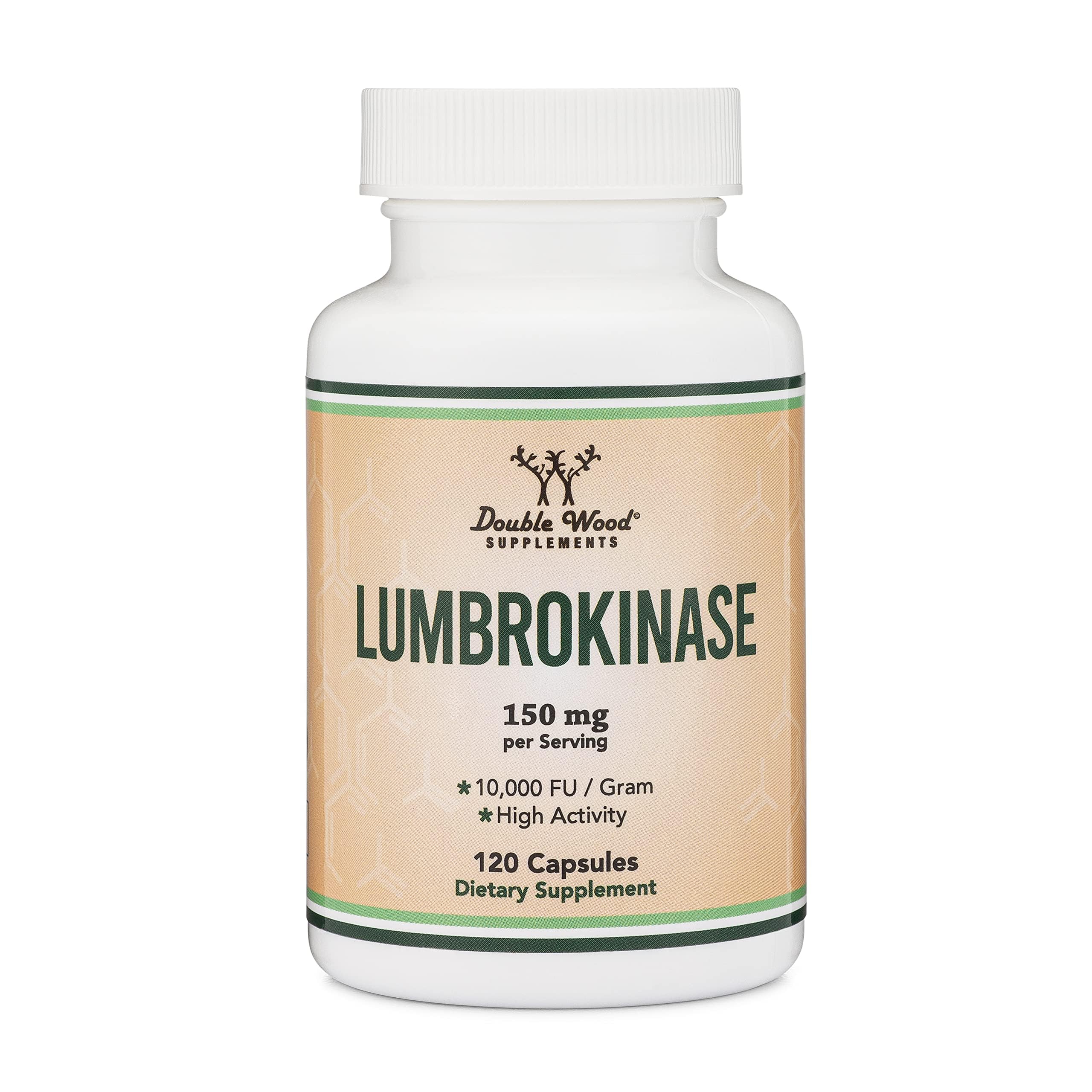 Lumbrokinase Enzymes Supplement - 120 Capsules (Max Activity 10,000 FU/Gram) 150mg per Serving (No Fillers, Non-GMO, Gluten Free) for Cardiovascular and Blood Circulation Support by Double Wood - Image 2