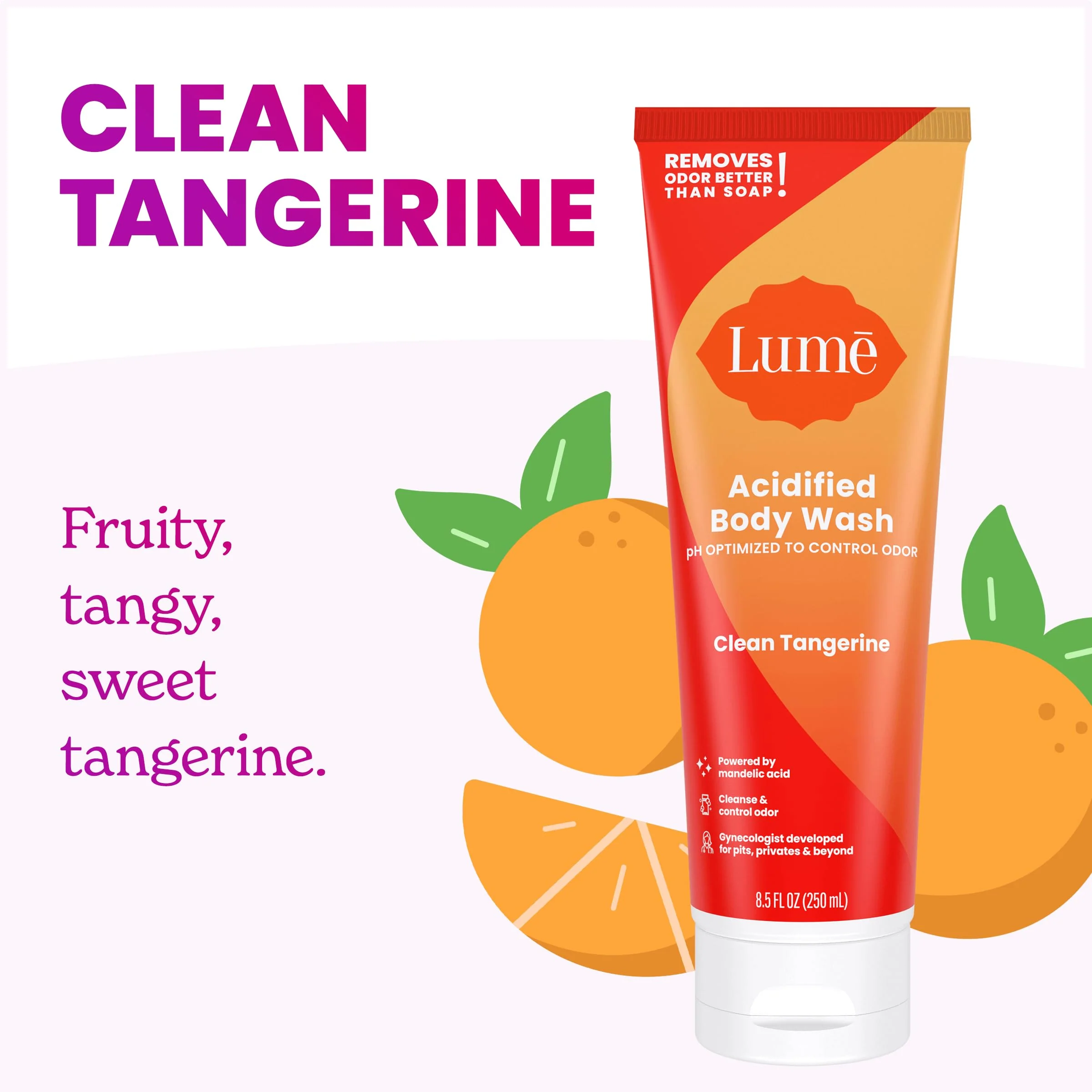 Lume Acidified Body Wash - 24-Hour Odor Control - Removes Odors Better Than Soap - Moisturising Formula - Formulated Without SLS or Parabens - OB/GYN Developed - 240ml (Clean - Image 3