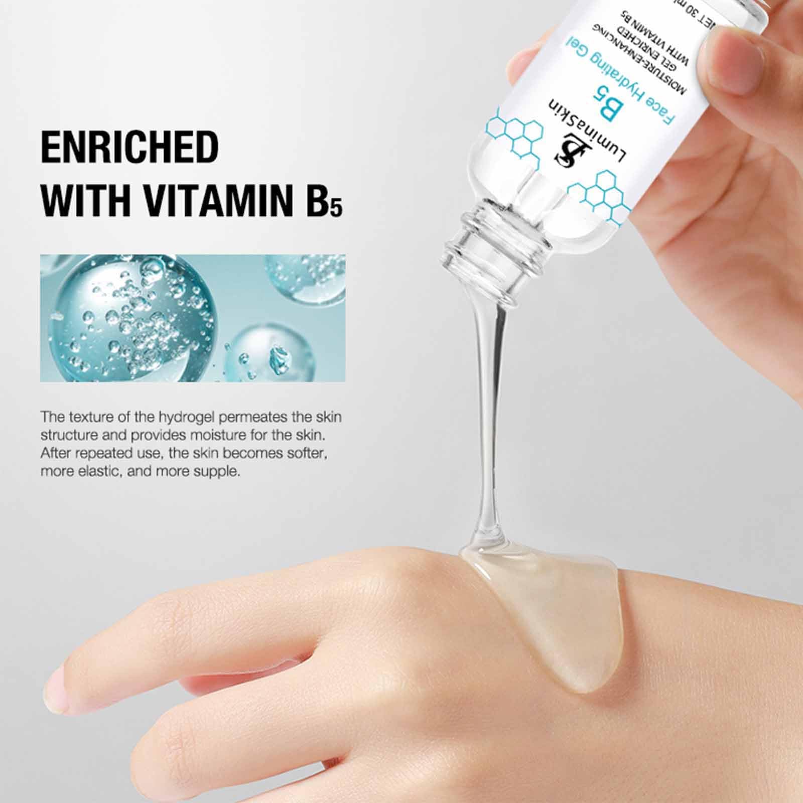LuminaSkin Hydrating Vitamin B5 Gel Skin Moisture-Enhancing Gel, Hyalu B5 Pure Hyaluronic Acid Serum for Face, with Vitamin B5, Anti-Aging Serum for Fine Lines and Wrinkles 30 ml - Image 4