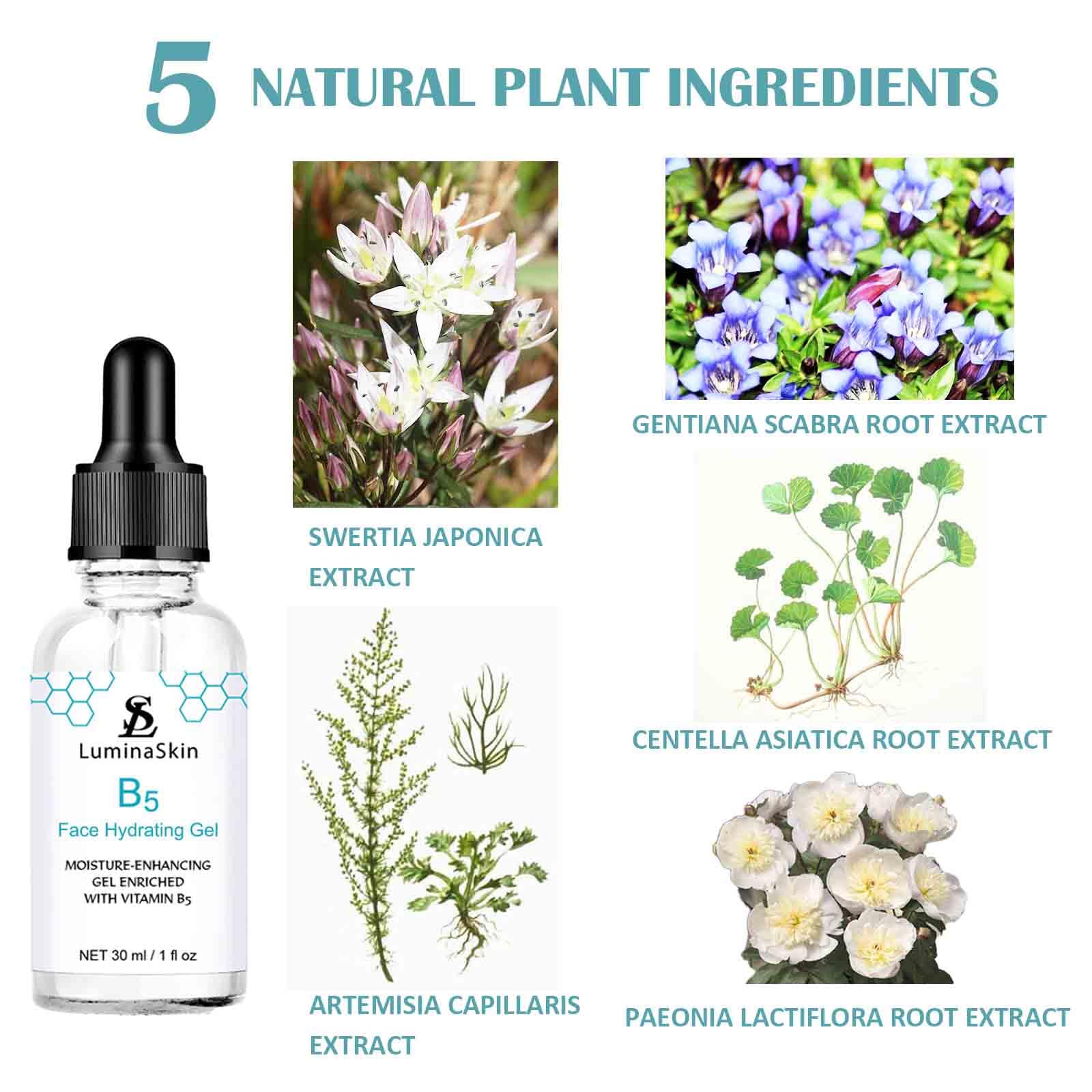 LuminaSkin Hydrating Vitamin B5 Gel Skin Moisture-Enhancing Gel, Hyalu B5 Pure Hyaluronic Acid Serum for Face, with Vitamin B5, Anti-Aging Serum for Fine Lines and Wrinkles 30 ml - Image 7