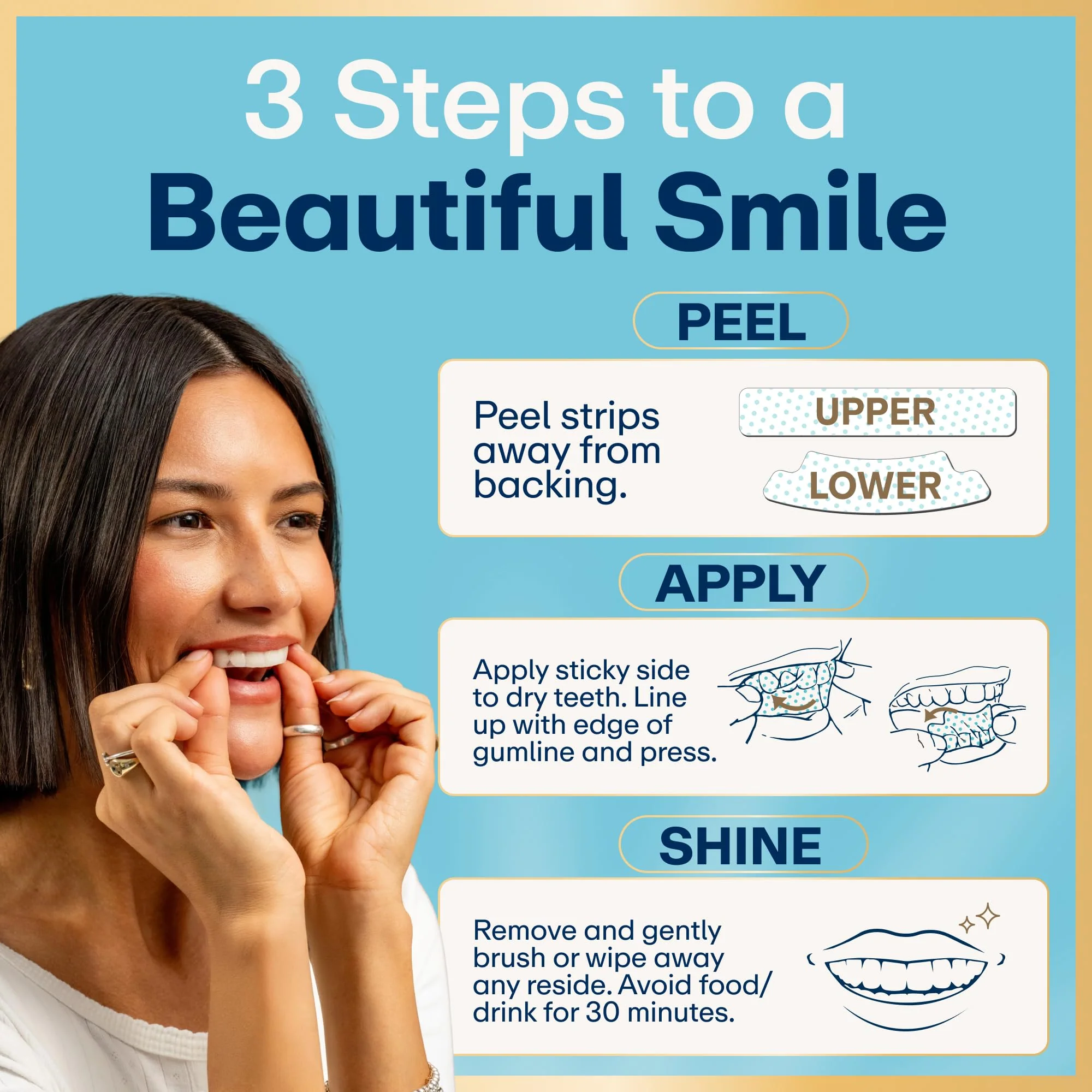 Lumineux Teeth Whitening Strips Kit - 9 Treatments (1 Month) - Peroxide Free - Enamel Safe for Whiter Teeth - Whitening Without The Sensitivity - Dentist Formulated - Sensitivity Free - Image 7