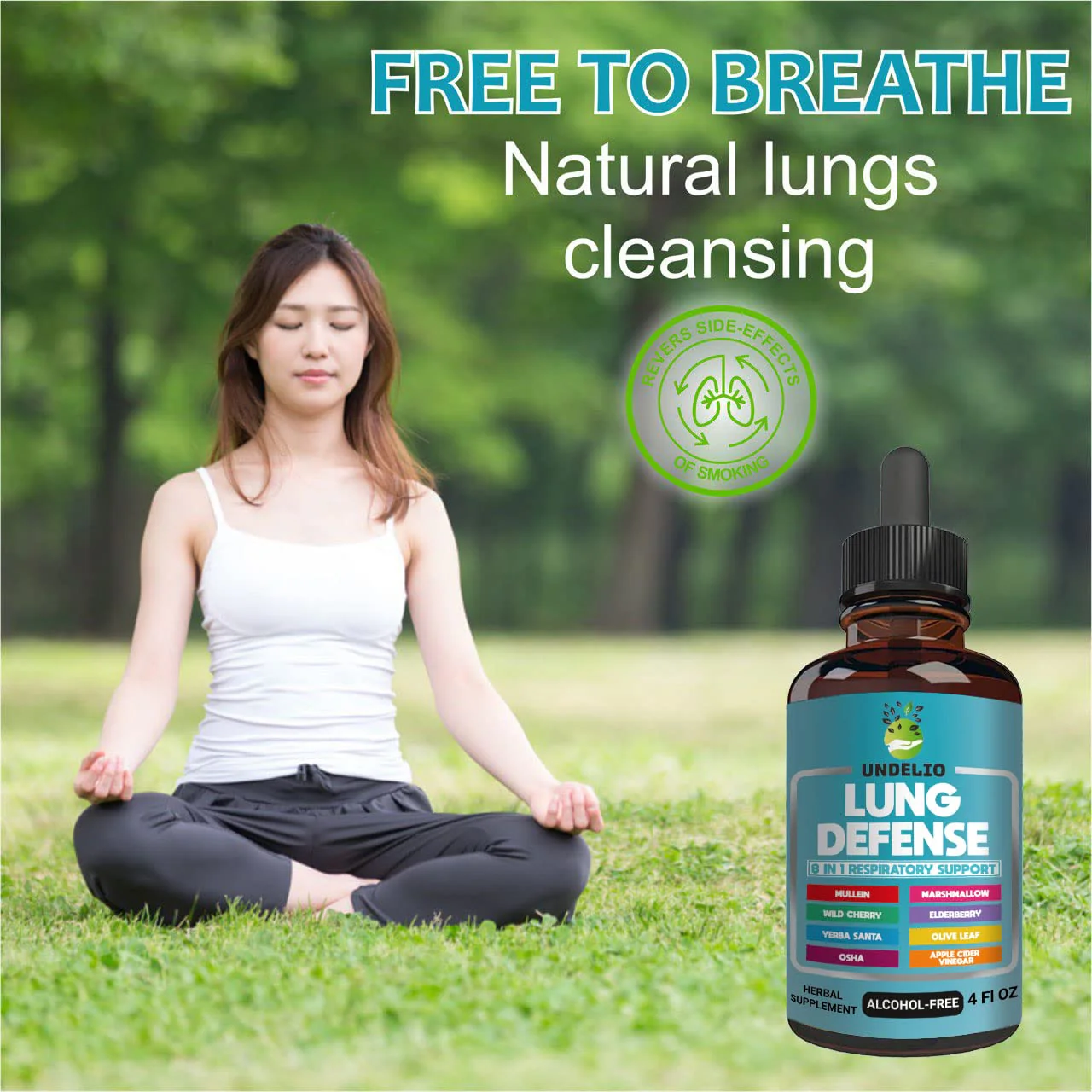 LUNG DEFENSE Herbal Extract 8 in 1 Blend (Mullein,Marshmallow,OSHA,Wild Cherry,Elderberry,Yerba Santa,Olive Leaf,ACV) Lung Cleanse - Respiratory & Immune System support - liquid supplement- 4 OZ - Image 6