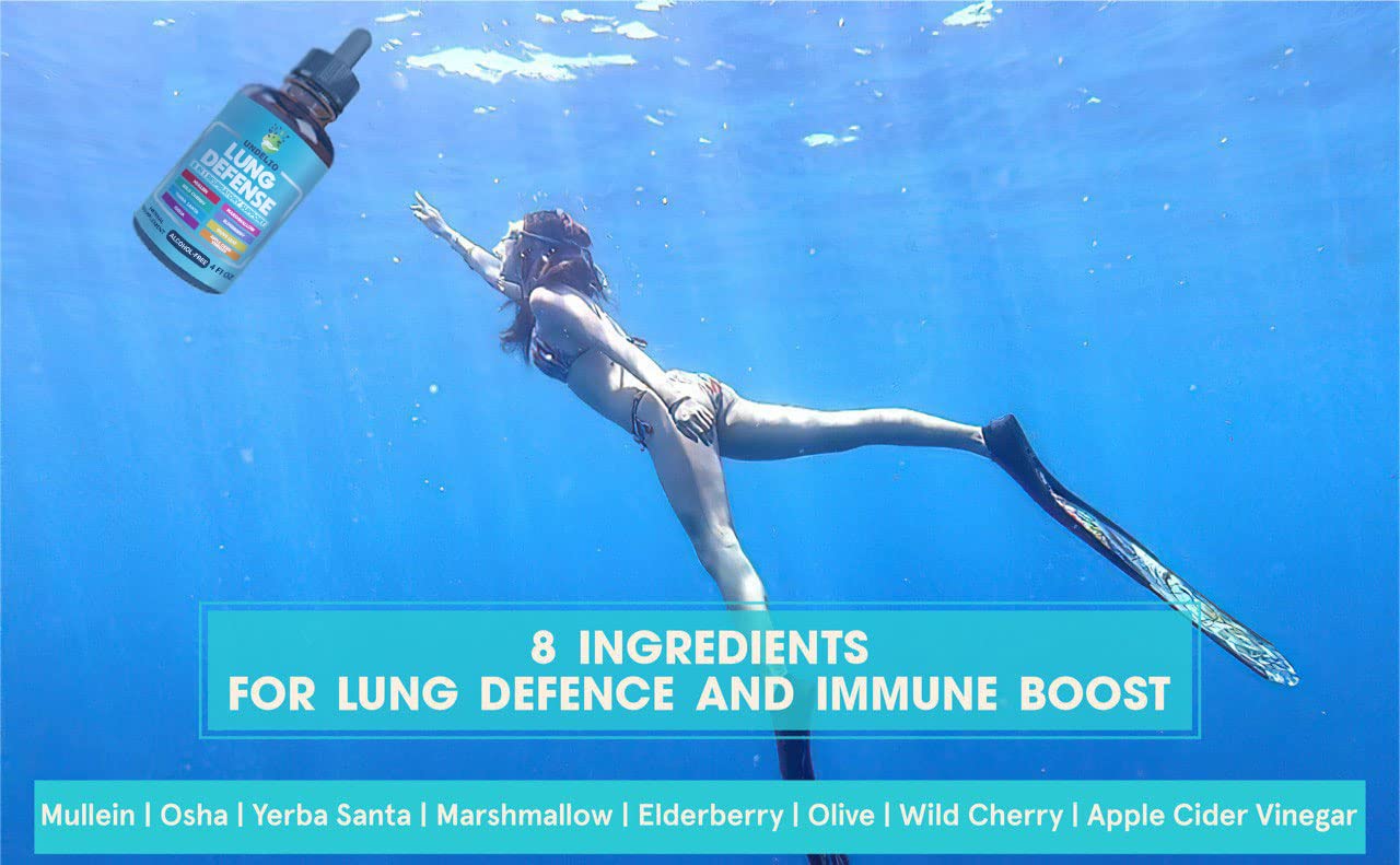 LUNG DEFENSE Herbal Extract 8 in 1 Blend (Mullein,Marshmallow,OSHA,Wild Cherry,Elderberry,Yerba Santa,Olive Leaf,ACV) Lung Cleanse - Respiratory & Immune System support - liquid supplement- 4 OZ - Image 7