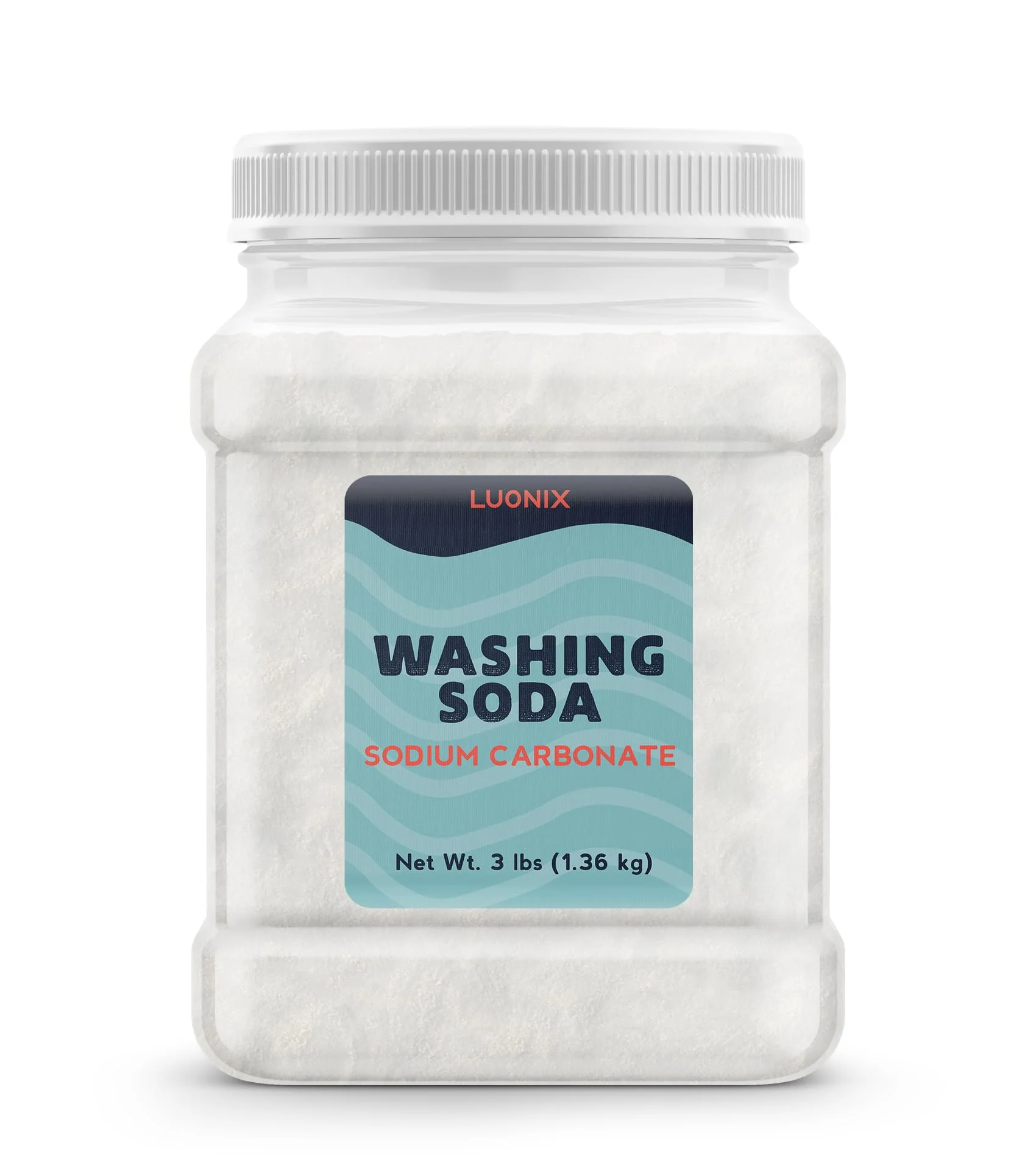 Luonix Washing Soda, 3 lbs, Sodium Carbonate, Soda Ash, Laundry Additive