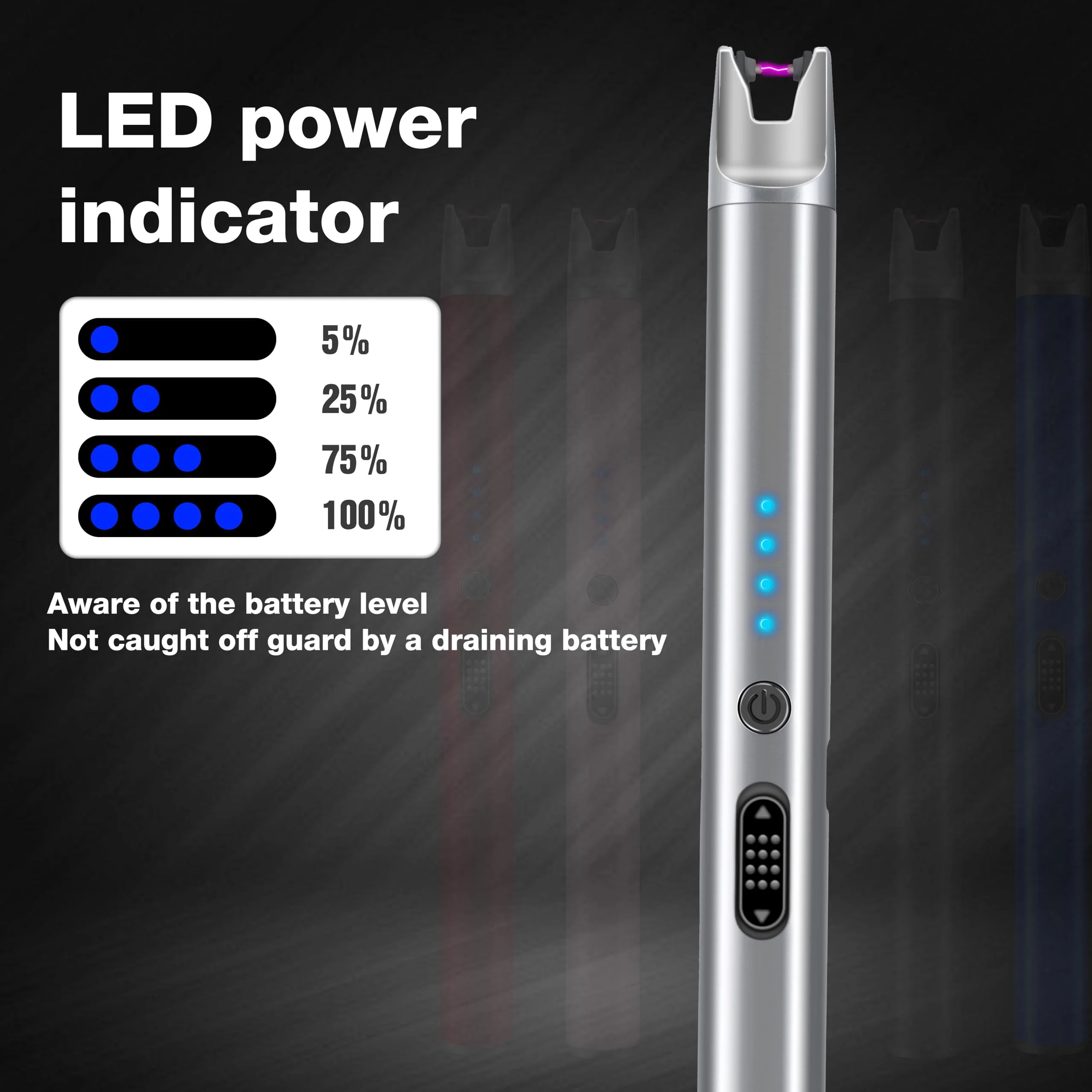 Luxgaze 8 Pack Electric Candle Lighter Rechargeable USB Lighters Flameless Windproof Plasma Arc Lighters with Safety Lock Long Lighter for Candle BBQ Camping Birthday Party - Image 2