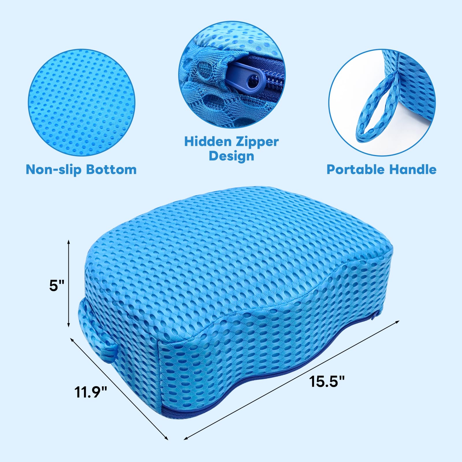 Luxury Extra Thick Weighted Hot Tub Booster Seat for Adults, Premium 3D Air Mesh Spa Cushion, Non-Slip Micro Dot Base, Quick-Dry Heavy-Duty Spa Seat Riser for Indoor & Outdoor Use - Image 6