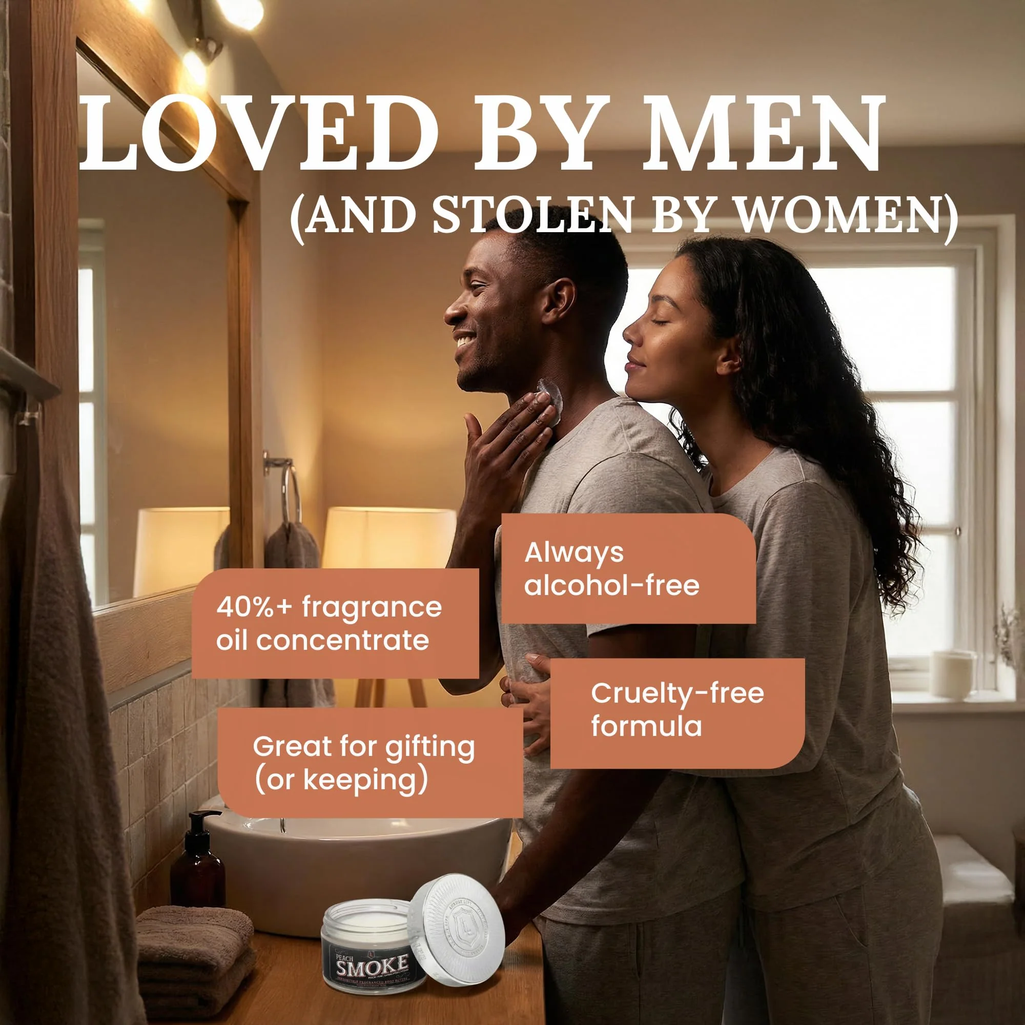 LUXURY LIFE BUTTER - Irresistibly Scented Body Butter with Hyaluronic Acid for Ultimate Moisture. Luxurious Natural Fragrance. Hydrates for a Non-Greasy Glamorous Glow, Peach Smoke, 5 oz. - Image 5