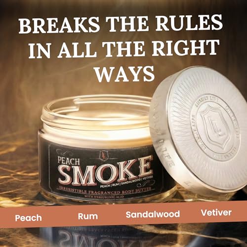 LUXURY LIFE BUTTER - Irresistibly Scented Body Butter with Hyaluronic Acid for Ultimate Moisture. Luxurious Natural Fragrance. Hydrates for a Non-Greasy Glamorous Glow, Peach Smoke, 5 oz. - Image 8