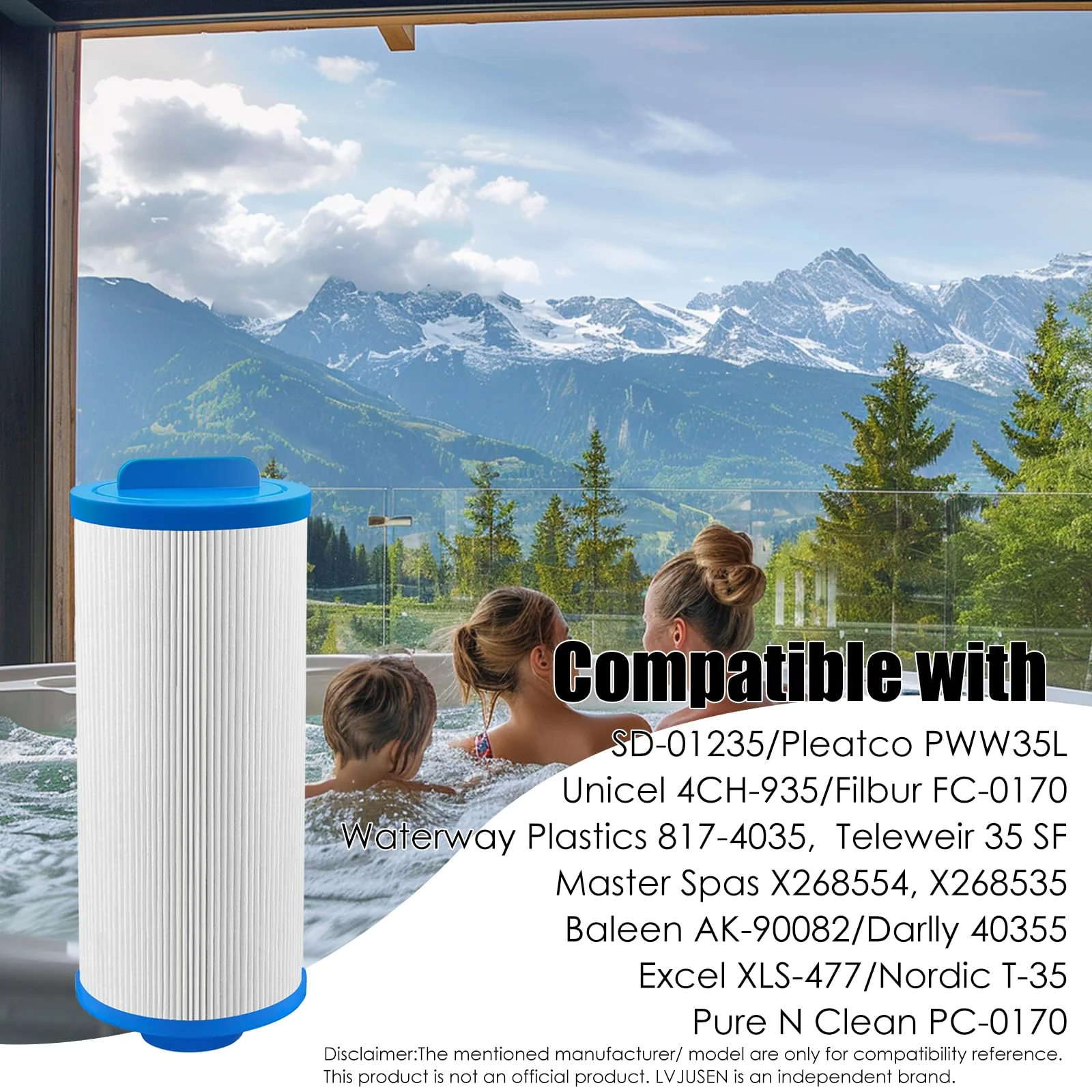 LVJUSEN Spa Filter Replaces PMA-R3 X268548 Master Spa Filter/Nordic Retreat Spa Filter/Pleatco PWW35L/Unicel 4CH-935, Fits Most Clarity, Healthy Living Spas- 1 Pack - Image 6