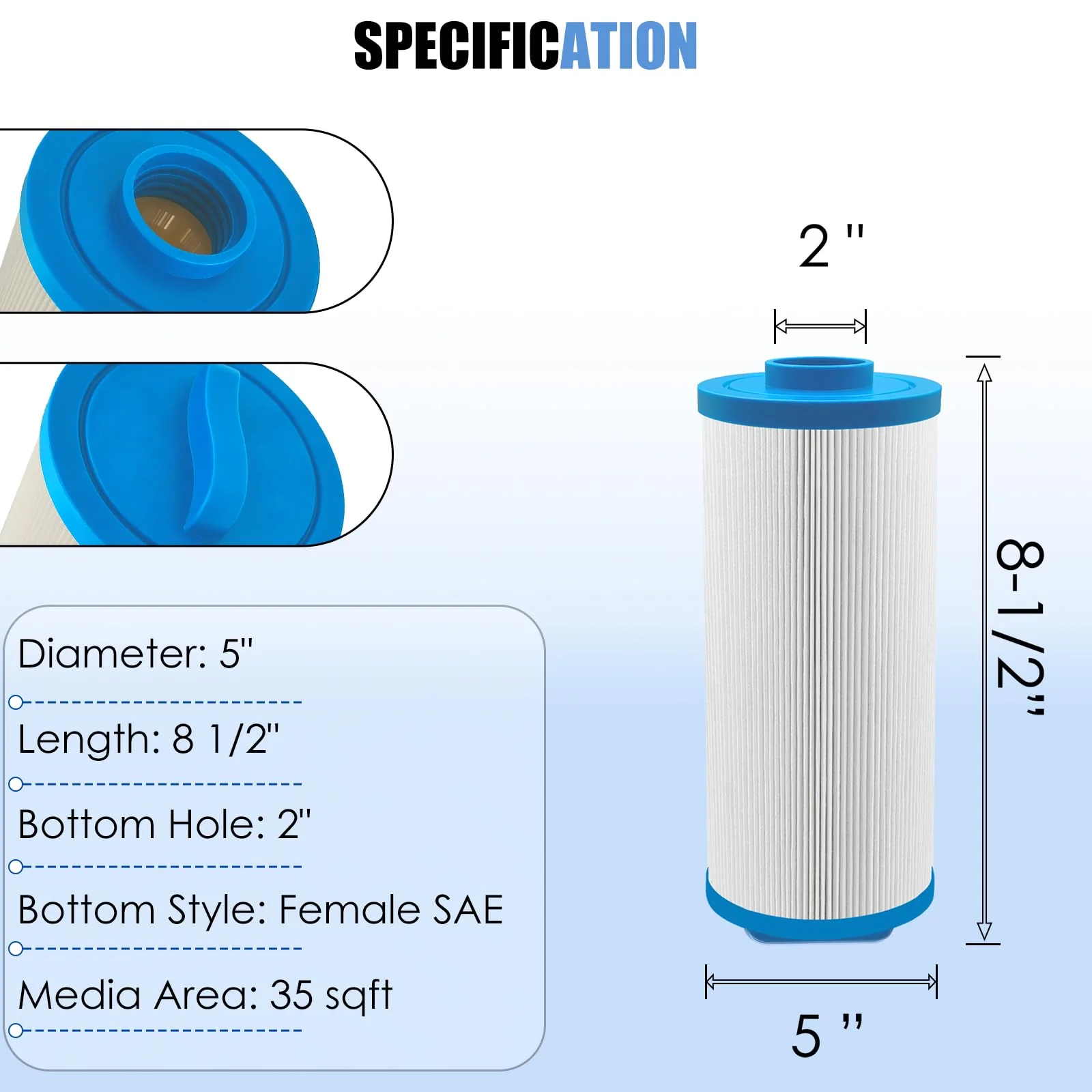 LVJUSEN Spa Filter Replaces PMA-R3 X268548 Master Spa Filter/Nordic Retreat Spa Filter/Pleatco PWW35L/Unicel 4CH-935, Fits Most Clarity, Healthy Living Spas- 1 Pack - Image 7